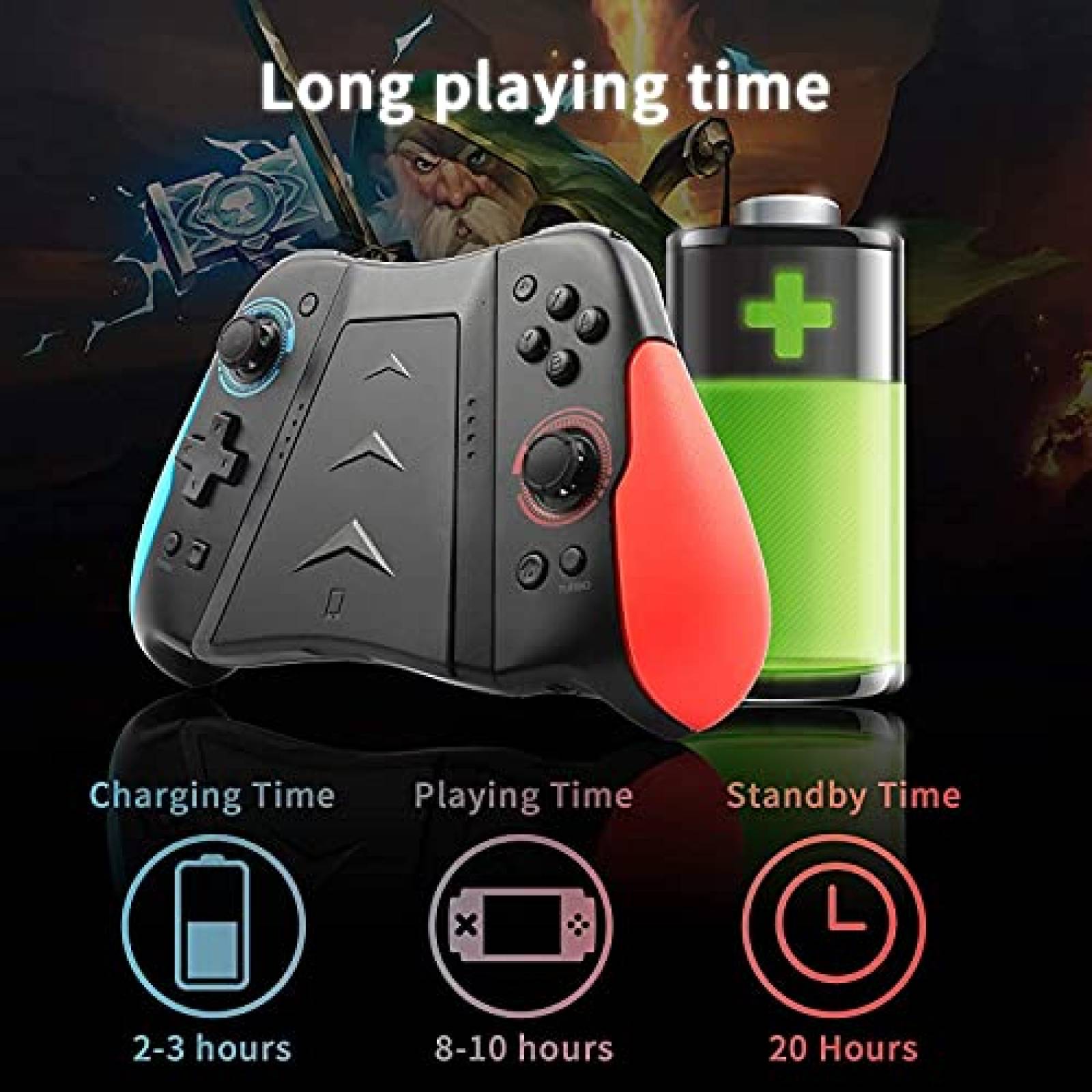Control Inalambrico GEEKLIN para Nintendo Switch -Negro