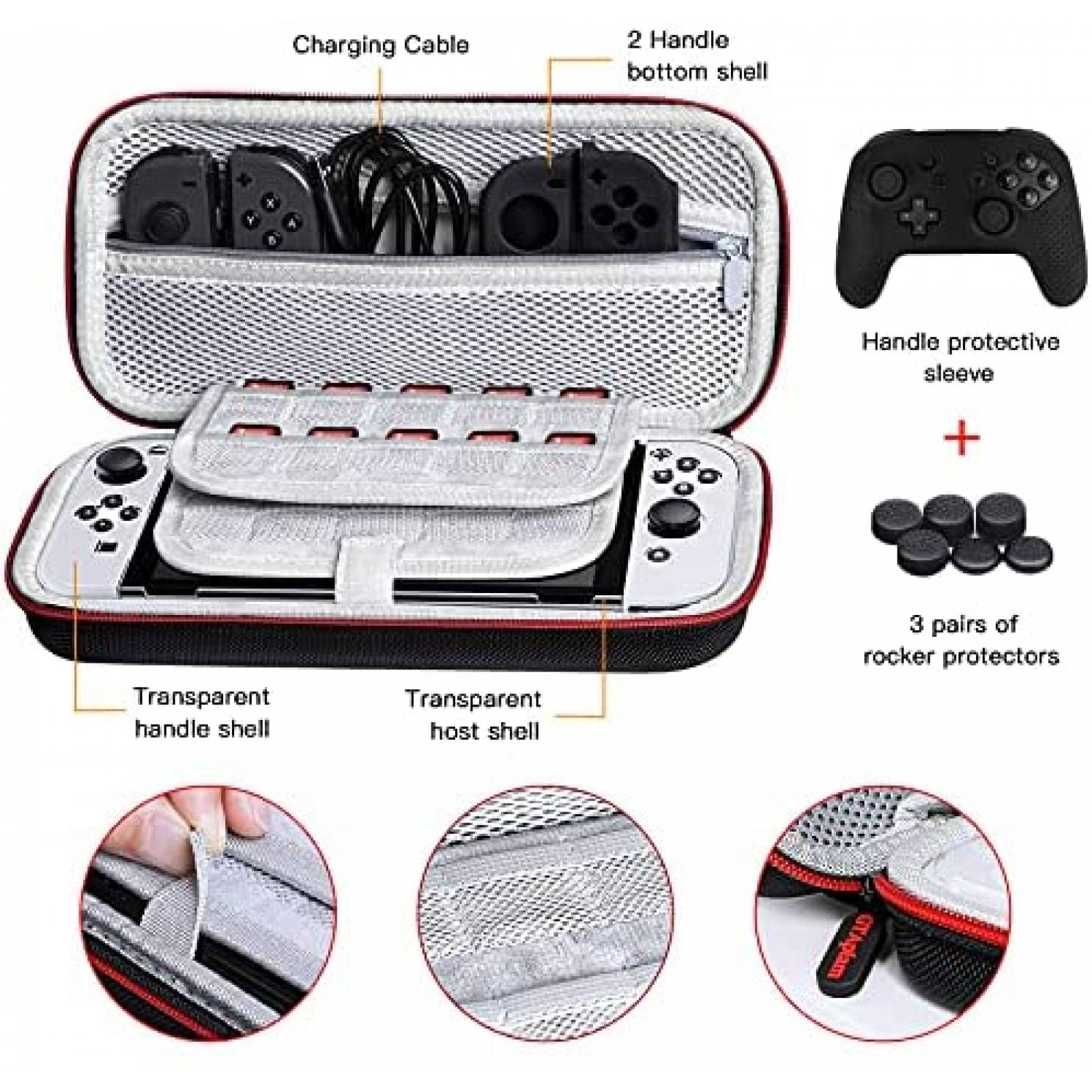 Kit de accesorios GTAplam para Nintendo Switch OLED -Negro