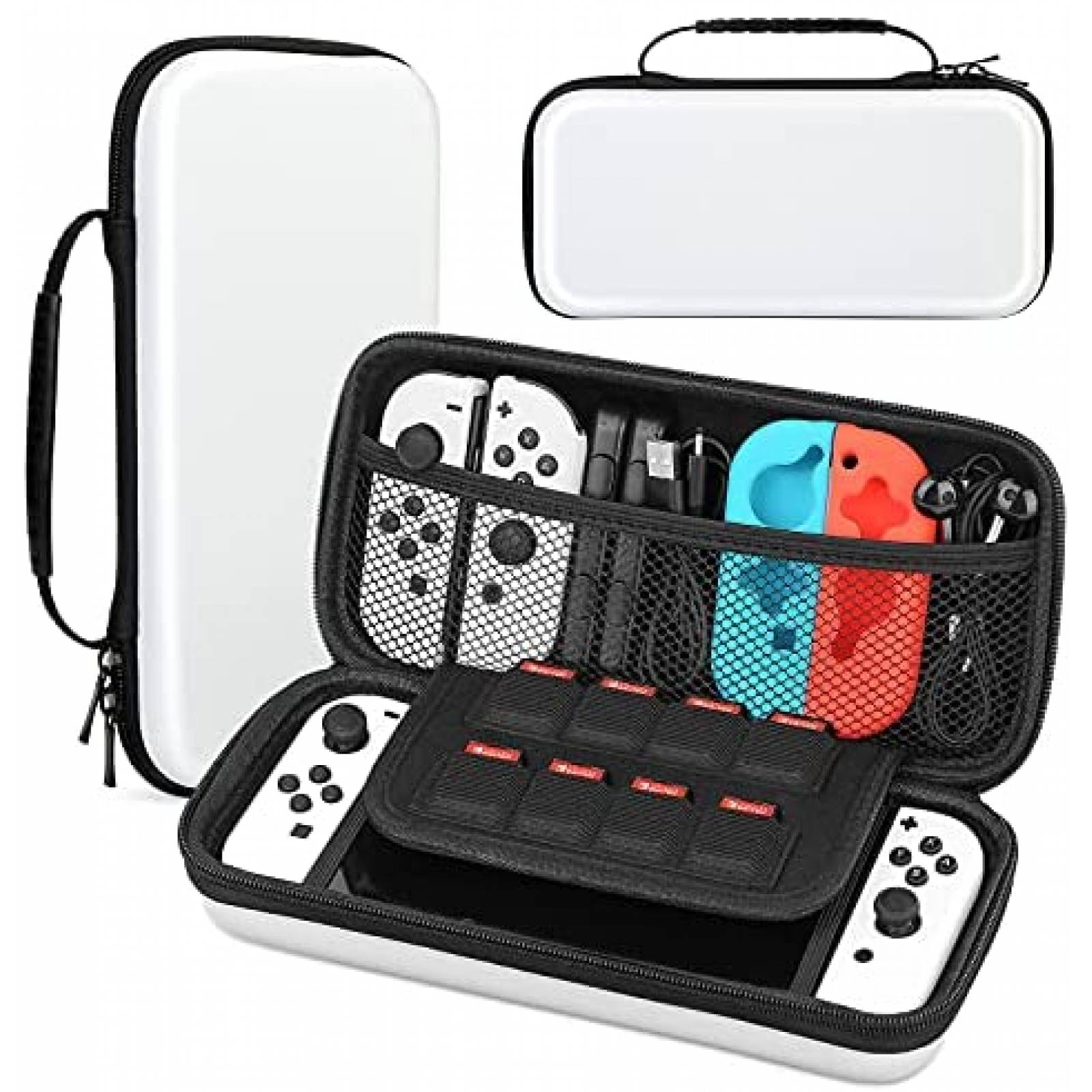 Estuche para Nintendo Switch HEYSTOP material rigido -Blanco
