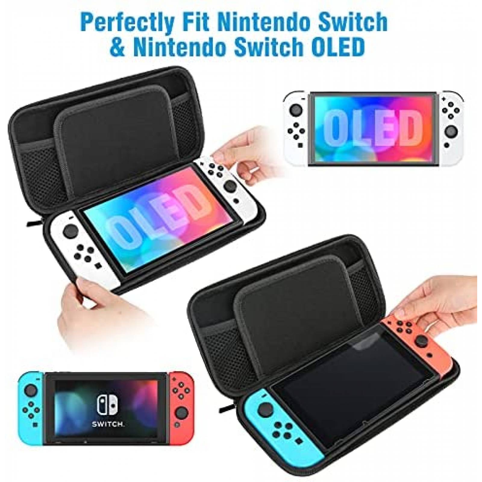 Estuche para Nintendo Switch HEYSTOP material rigido -Blanco