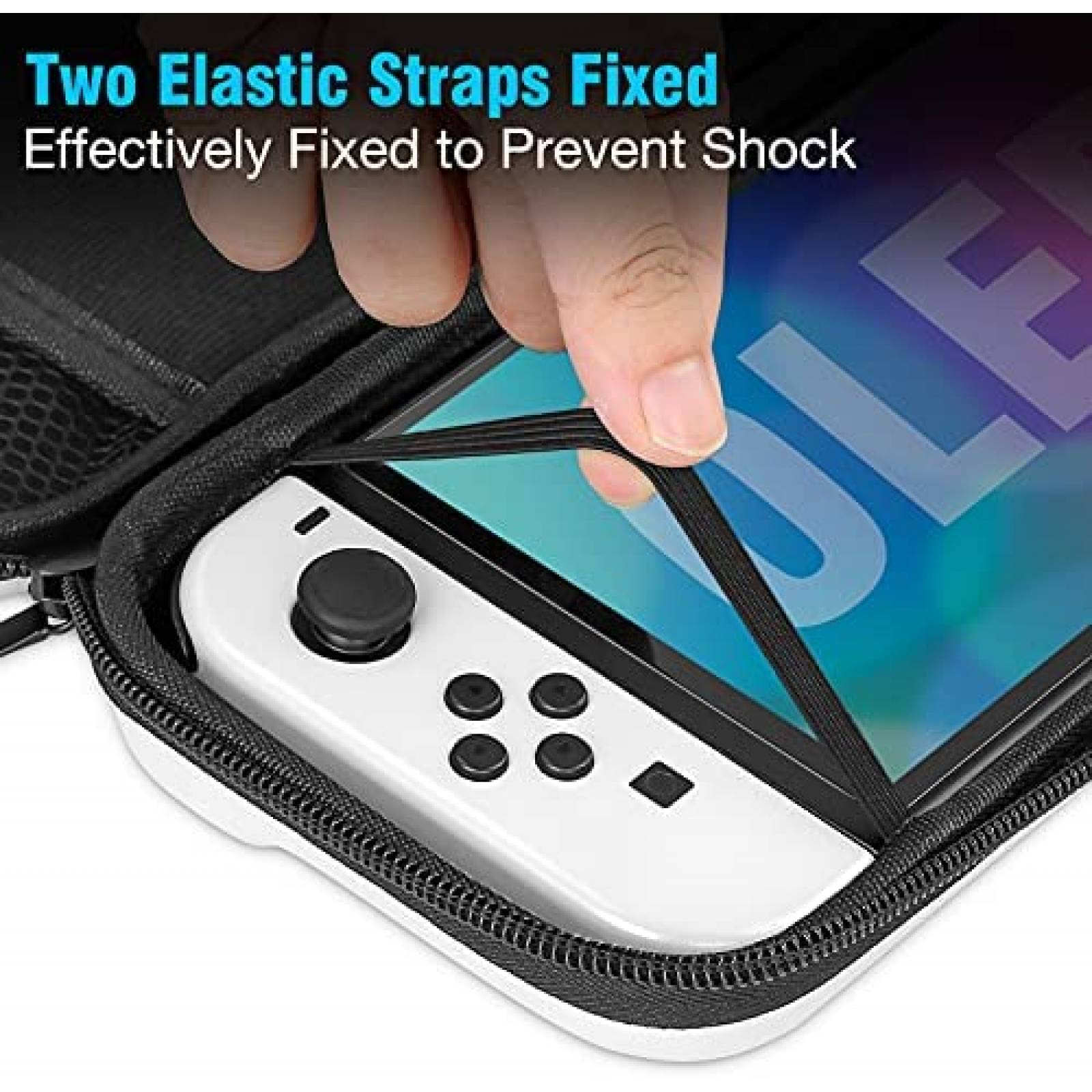 Estuche para Nintendo Switch HEYSTOP material rigido -Blanco