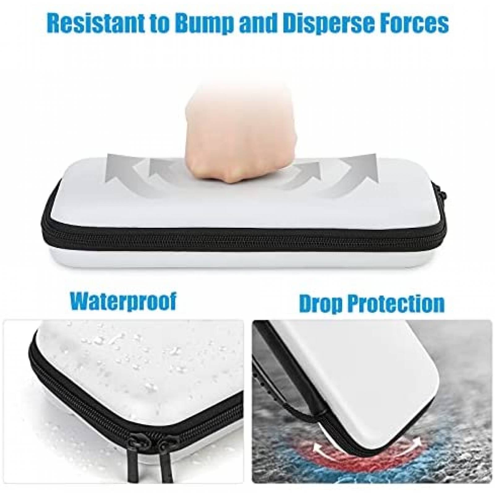 Estuche para Nintendo Switch HEYSTOP material rigido -Blanco