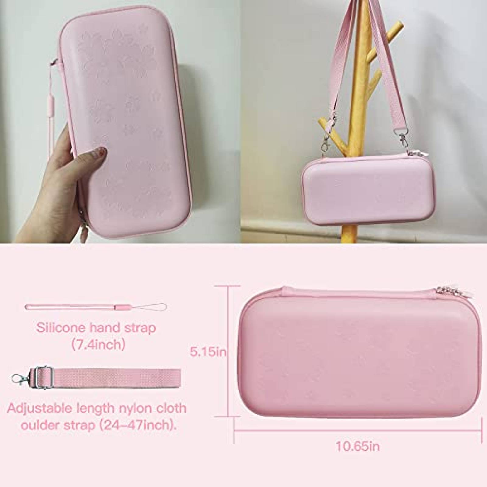Estuche HLRAO Sakura Para Nintendo Switch + Accesorios -Rosa