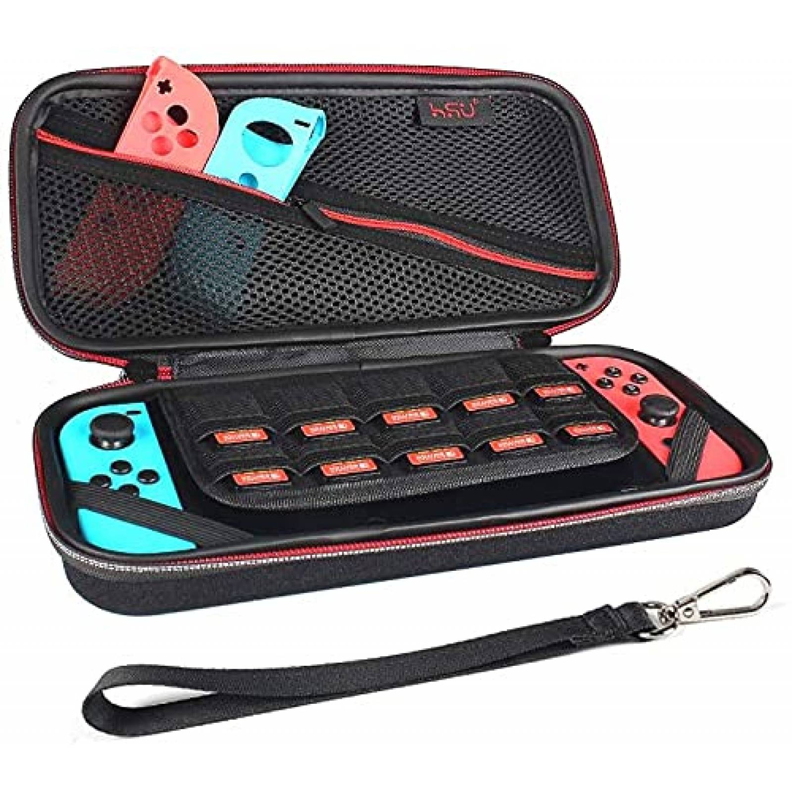Funda para nintendo switch HSU para viaje de nylon -Negro