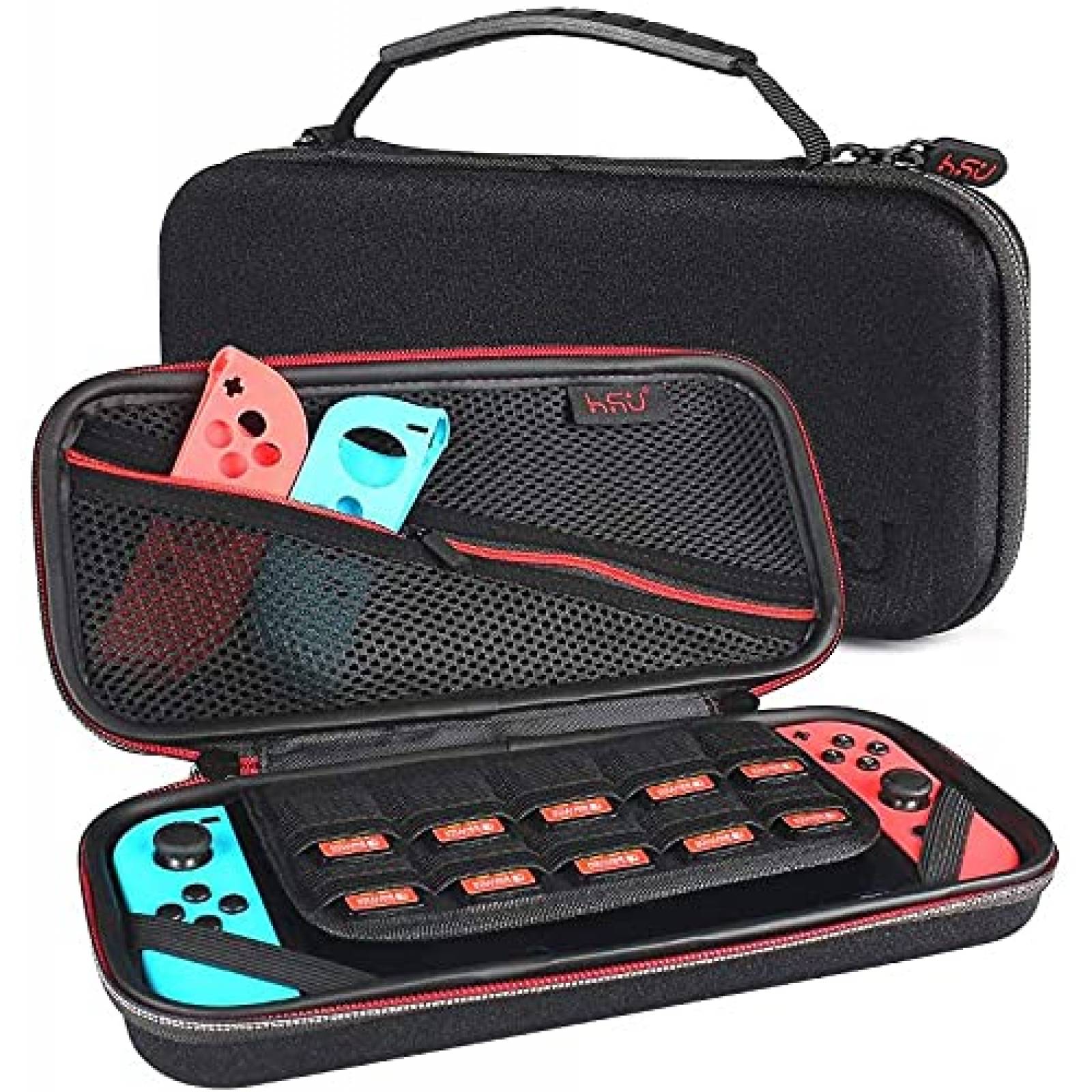 Funda para nintendo switch HSU para viaje de nylon -Negro