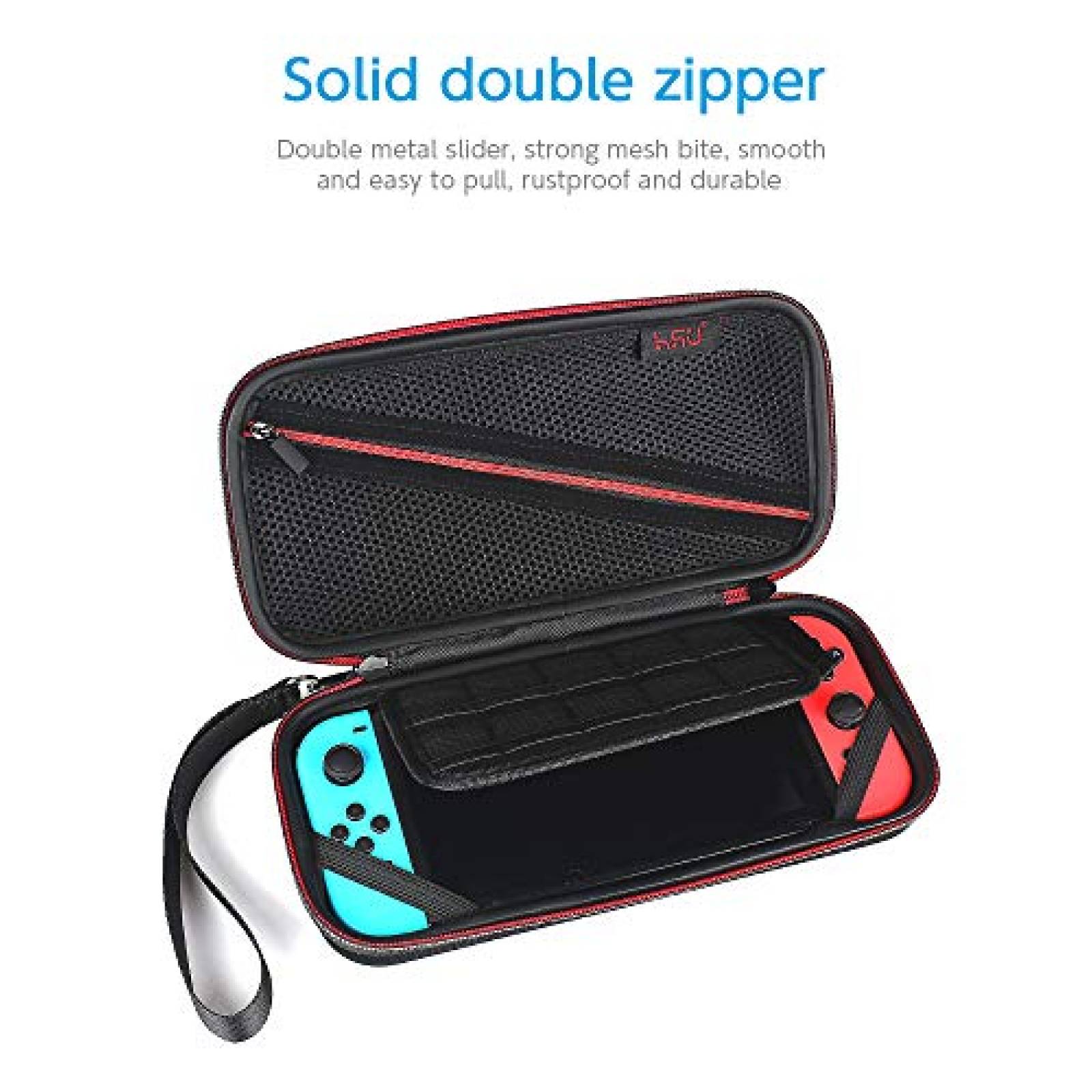 Funda para nintendo switch HSU para viaje de nylon -Negro