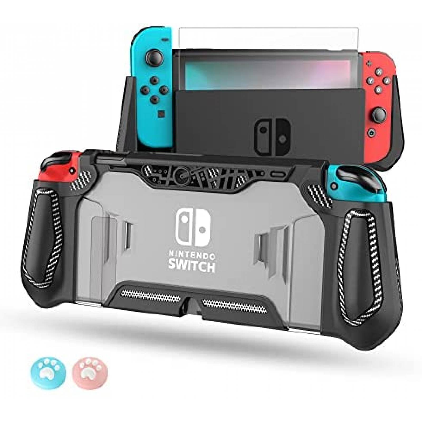 Switch OLED - Funda protectora acoplable para Nintendo Switch OLED, funda  para Switch OLED con soporte de escritorio, funda de agarre Joy-Cons