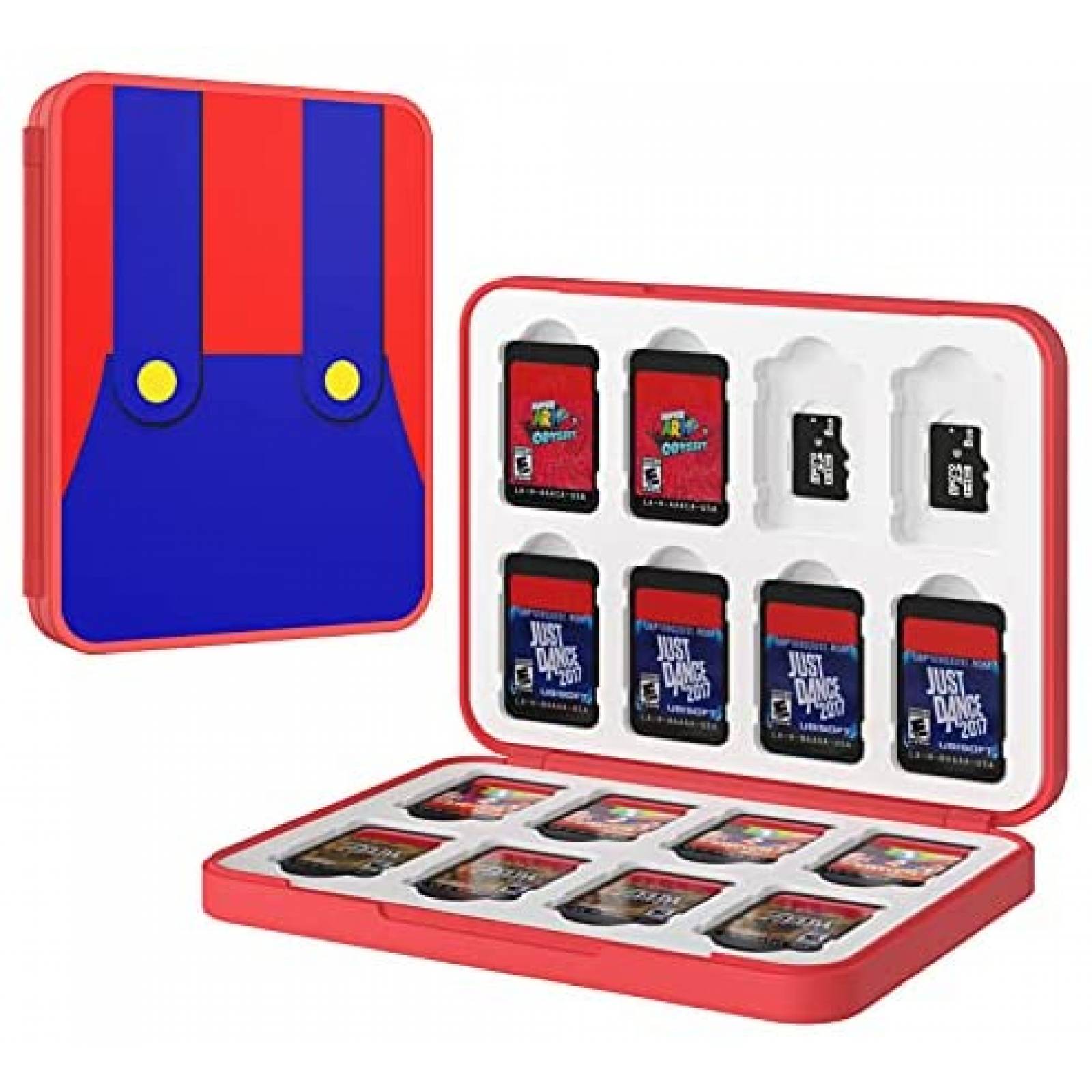 Estuche para videojuegos MoKo Mario Bros x16 -Rojo/azul