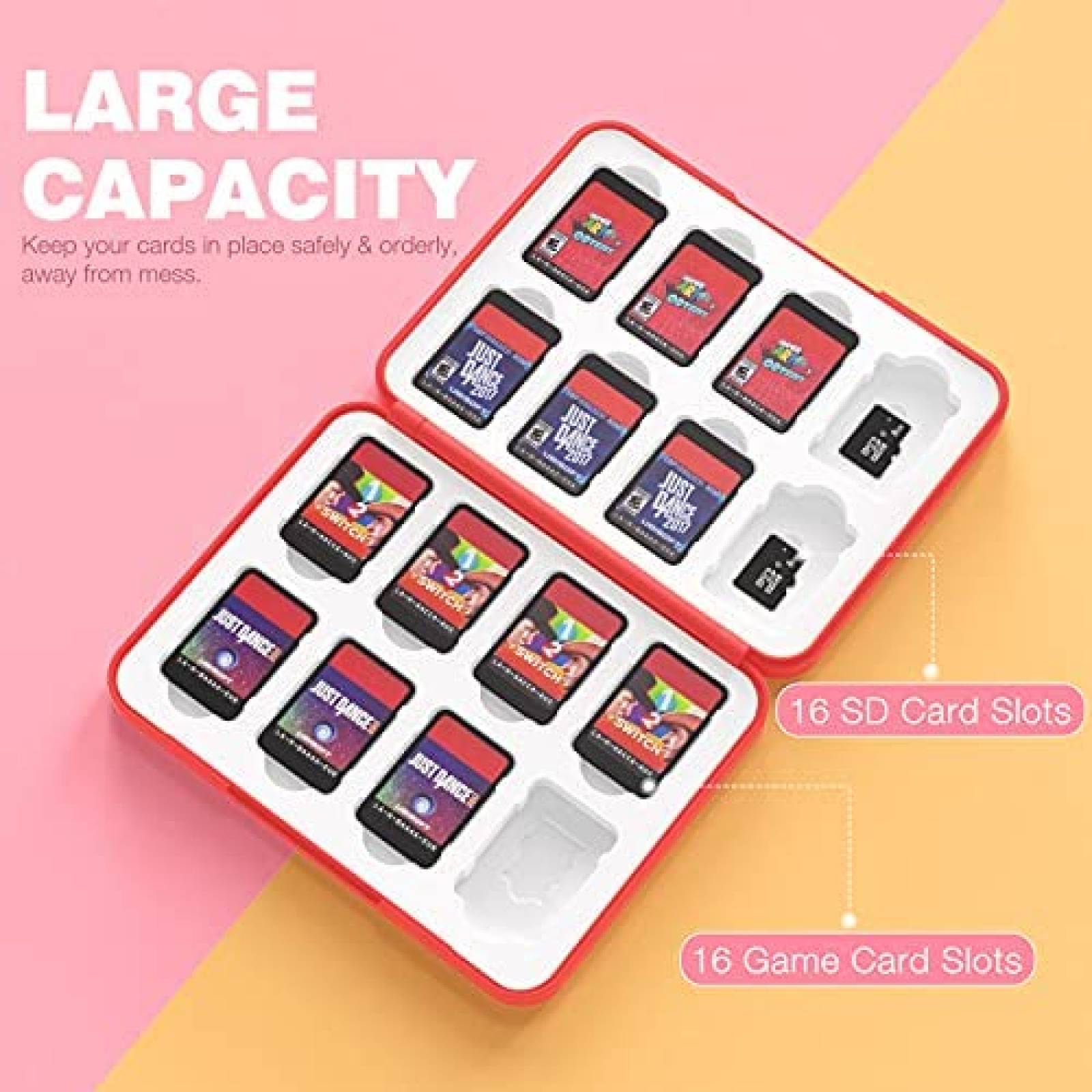 Estuche para videojuegos MoKo Mario Bros x16 -Rojo/azul