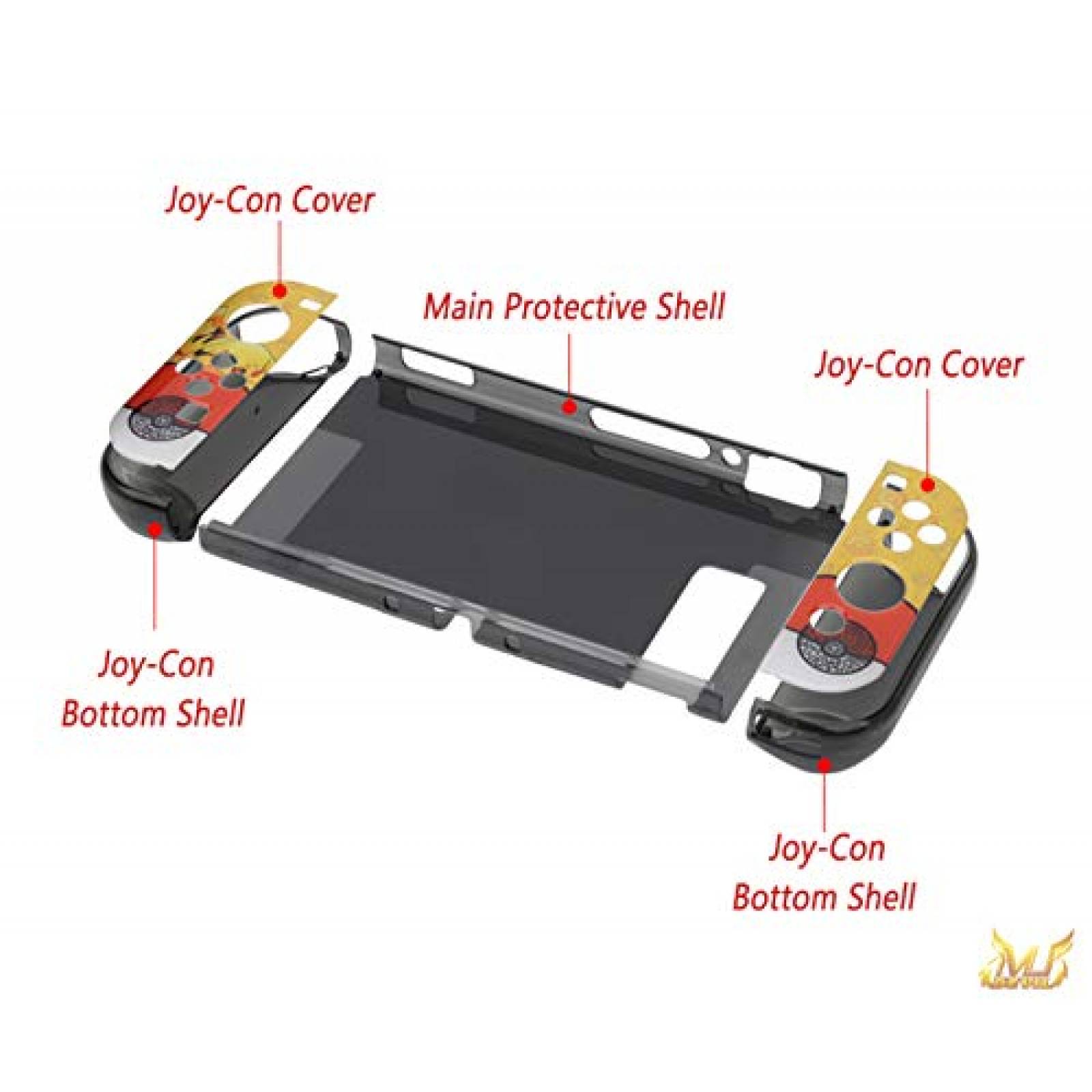 Protector para Nintendo switch MUDEVIL Pikachu -Amarillo