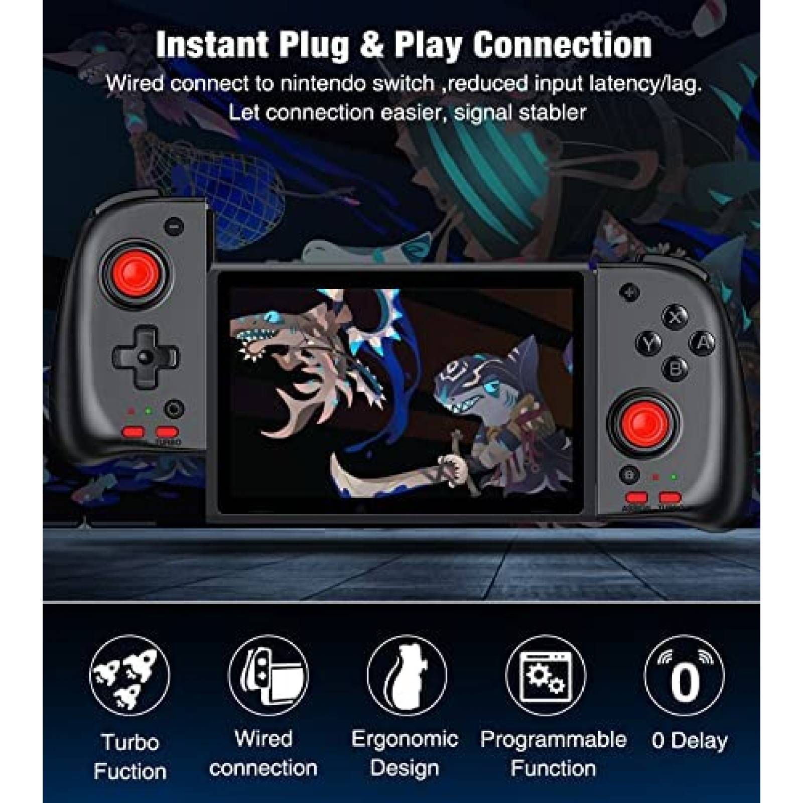 Control Gamer NinJoyGo Joycon para Nintendo Switch -Negro