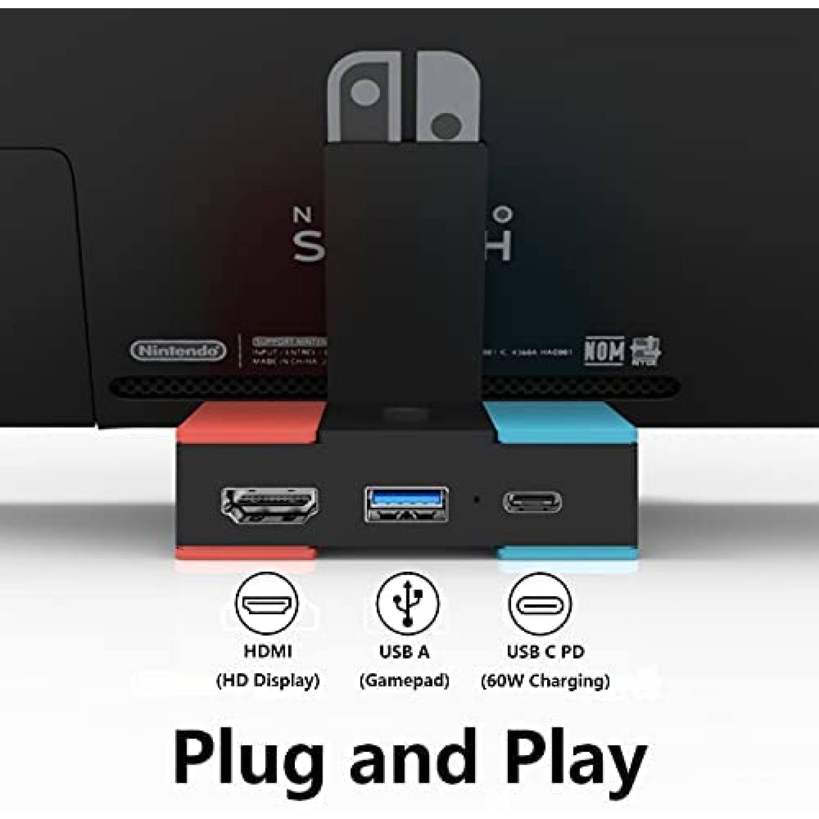 Adaptador de TV HDMI NXPGKEA para Nintendo Switch -Negro