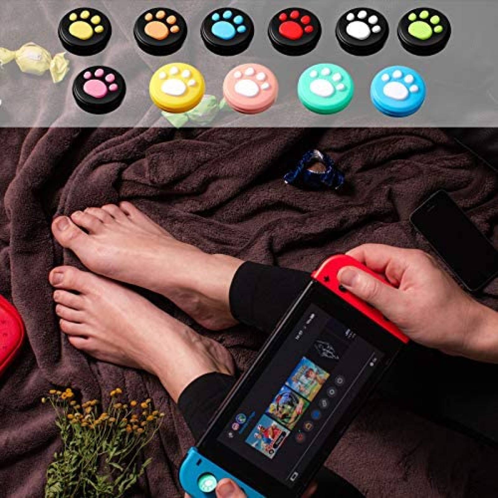 Pack protectore joystick Skylety Huellas perro x34 -Colorido