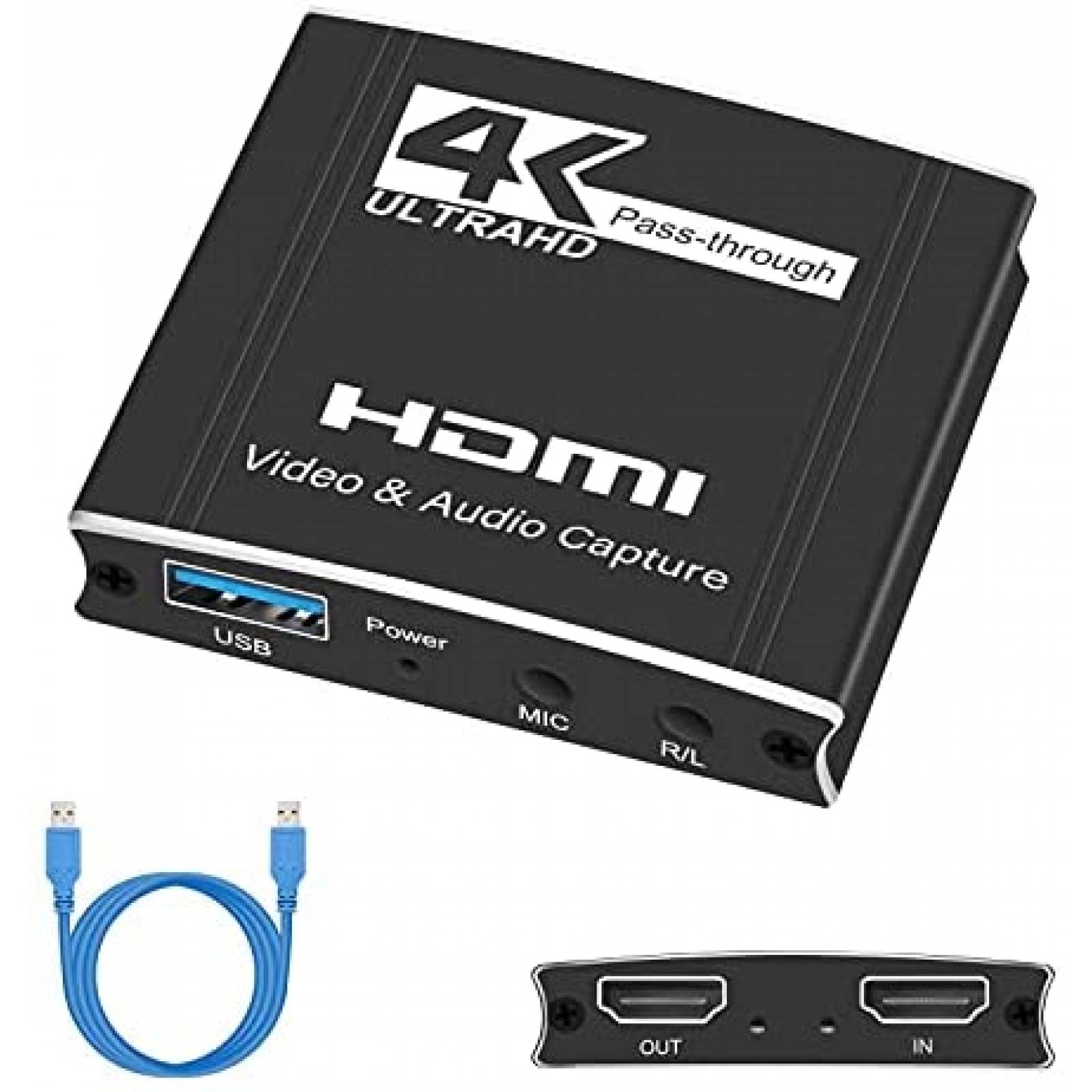 Capturador tarjeta de video/audio TKHIN 1080p 60fps -Negro