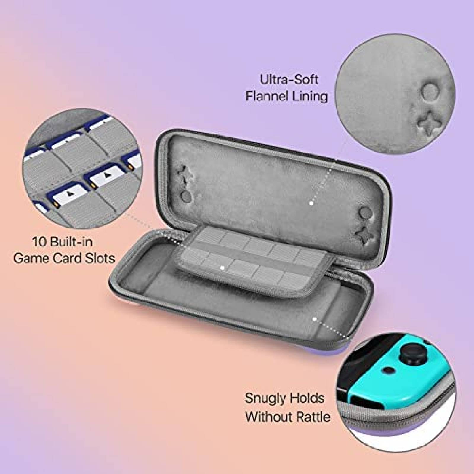 Funda TNP Compatible Con Nintendo Switch -Rosa/Morado