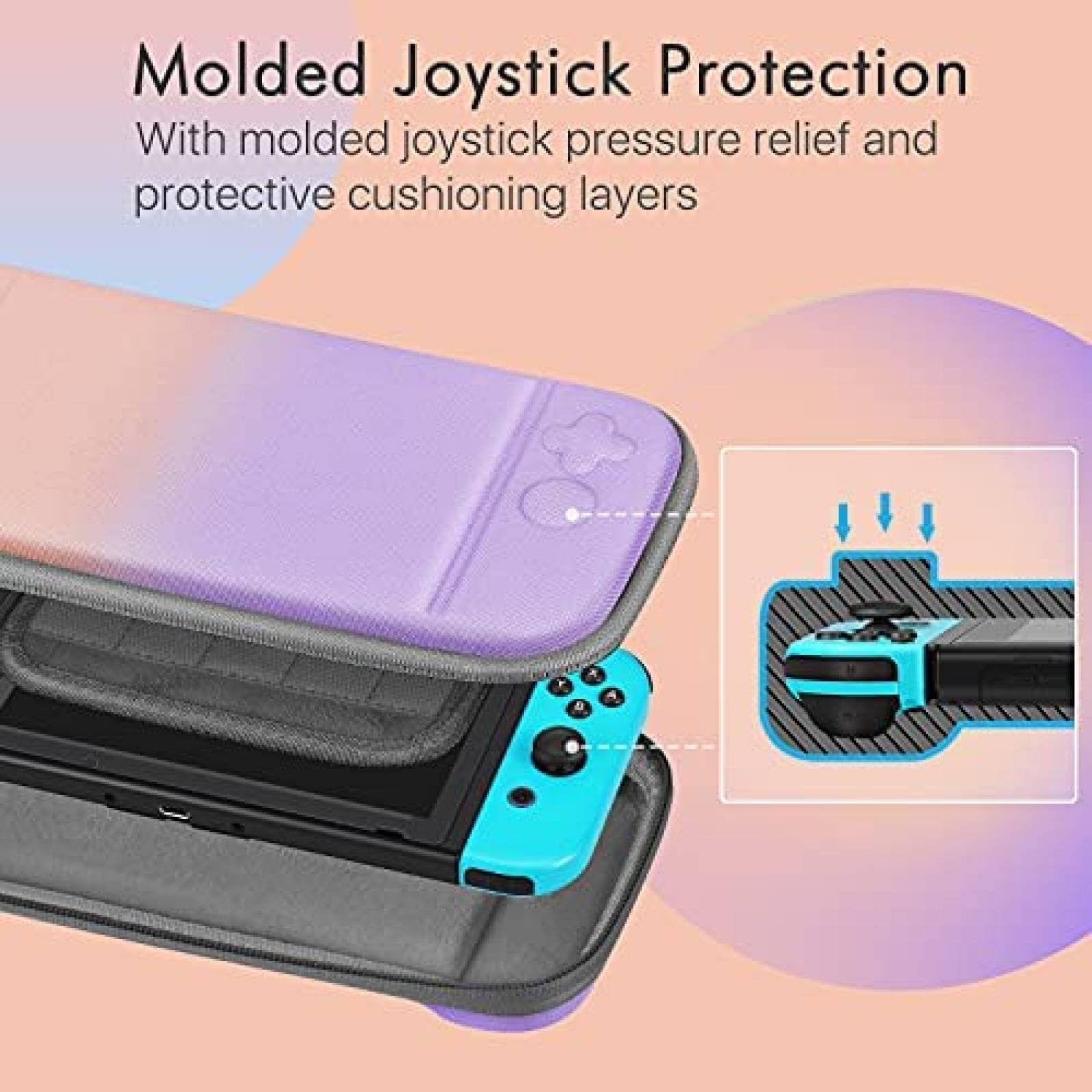 Funda TNP Compatible Con Nintendo Switch -Rosa/Morado