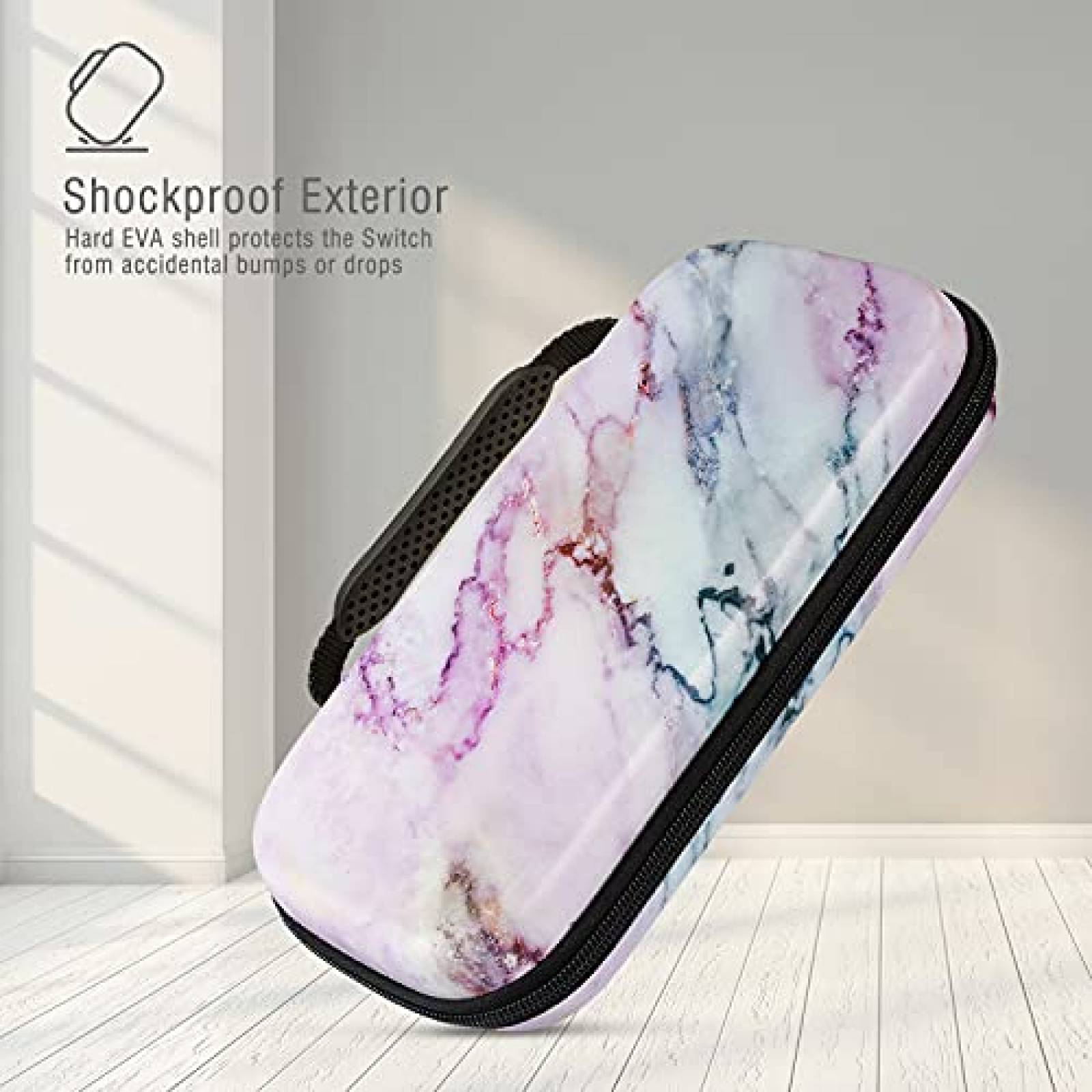 Funda para nintendo switch Vimorco de nylon -Morado/blanco