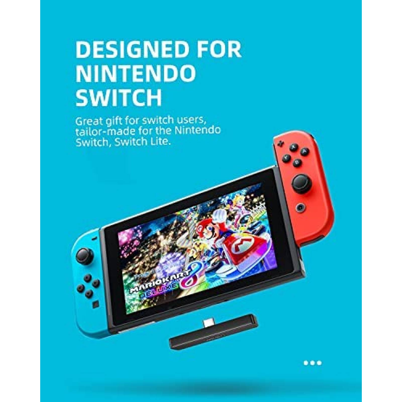 Adaptador Bluetooth ZIOCOM para Nintendo Switch -Negro