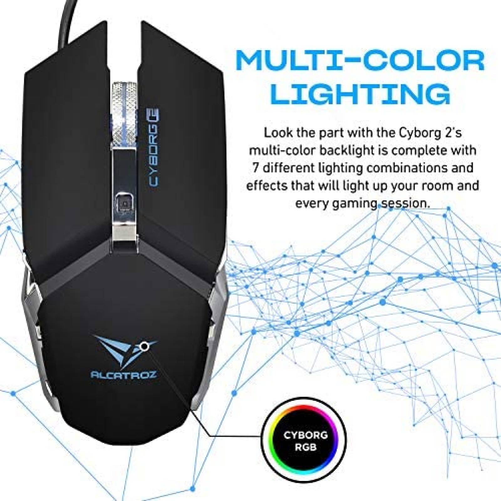 Mouse Alcatroz Cyborg Ultraligero Para Juegos -Negro