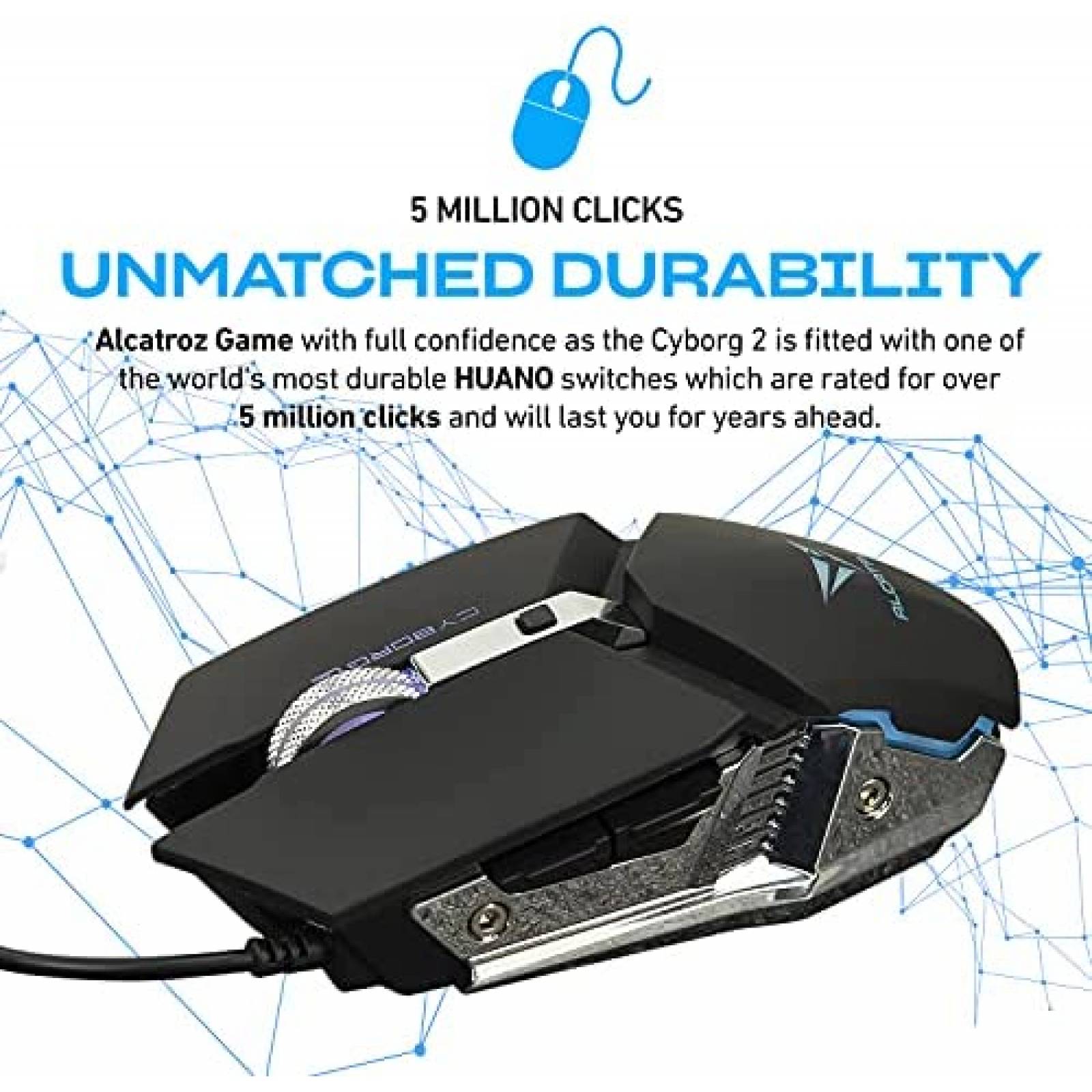 Mouse Alcatroz Cyborg Ultraligero Para Juegos -Negro
