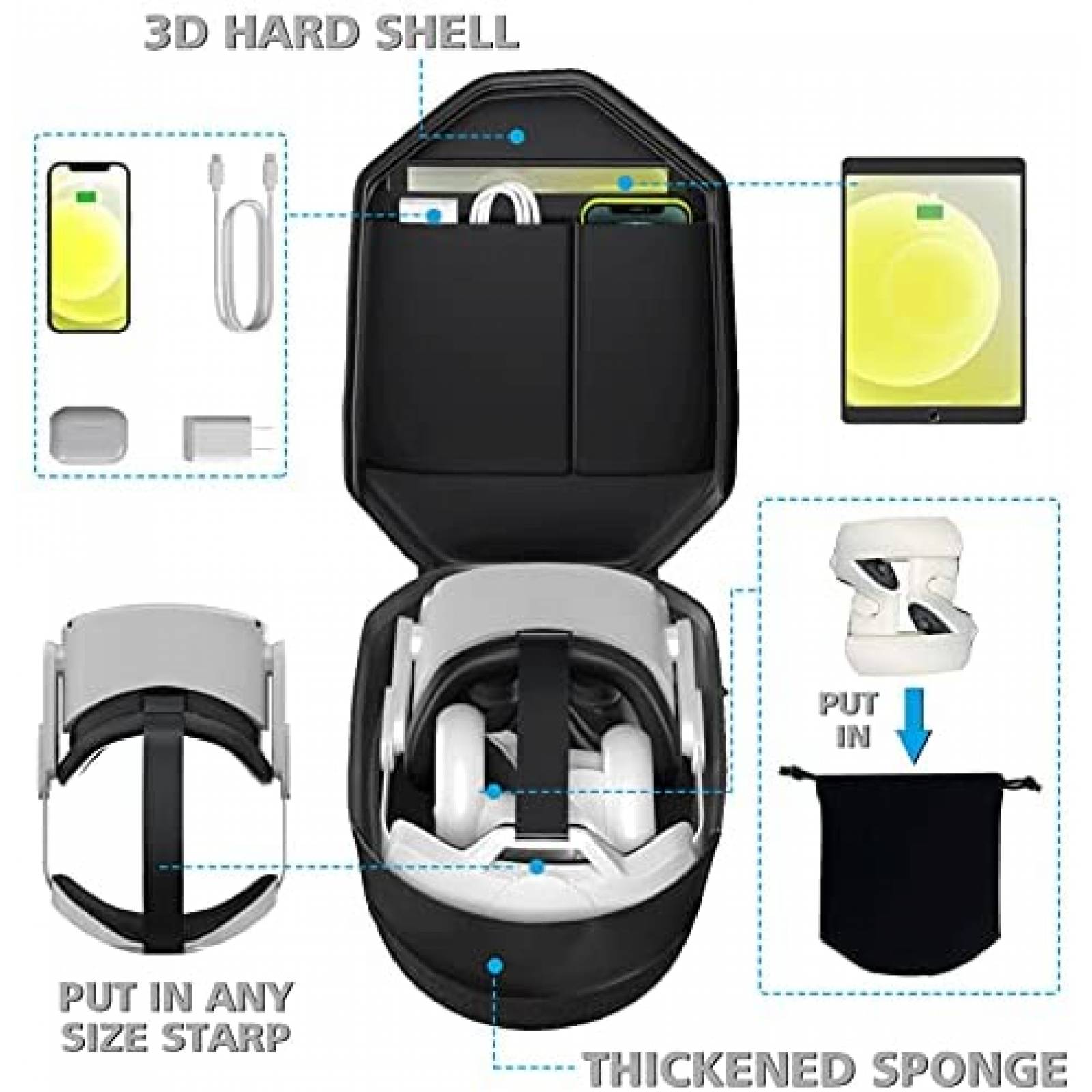 Mochila Lentes VR annapro annapro VR 1 Oculus Ques 2 -Negro