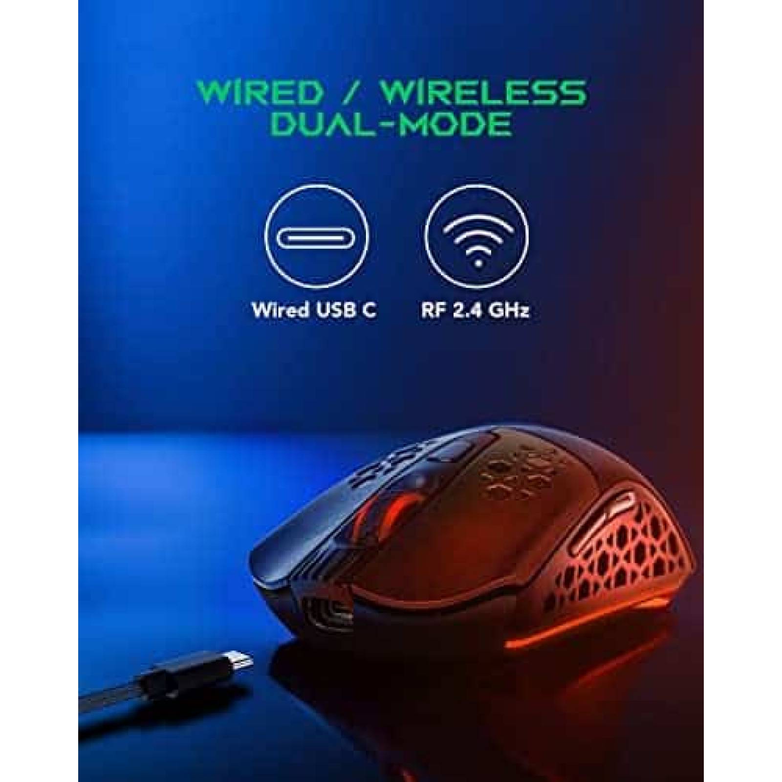 Mouse Black Shark Recargable 6 Botones Programables -Negro