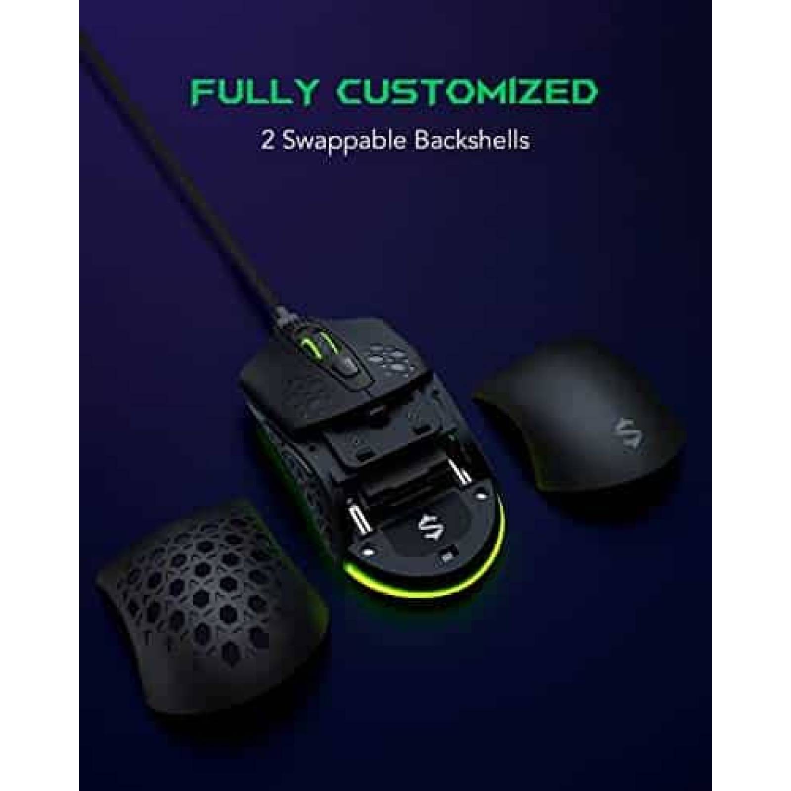 Mouse Black Shark Recargable 6 Botones Programables -Negro
