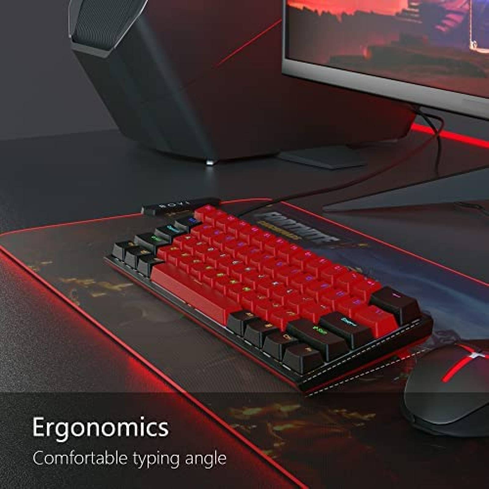 Teclado BOYI Switch Cherry MX con Retroiluminado RGB -Rojo