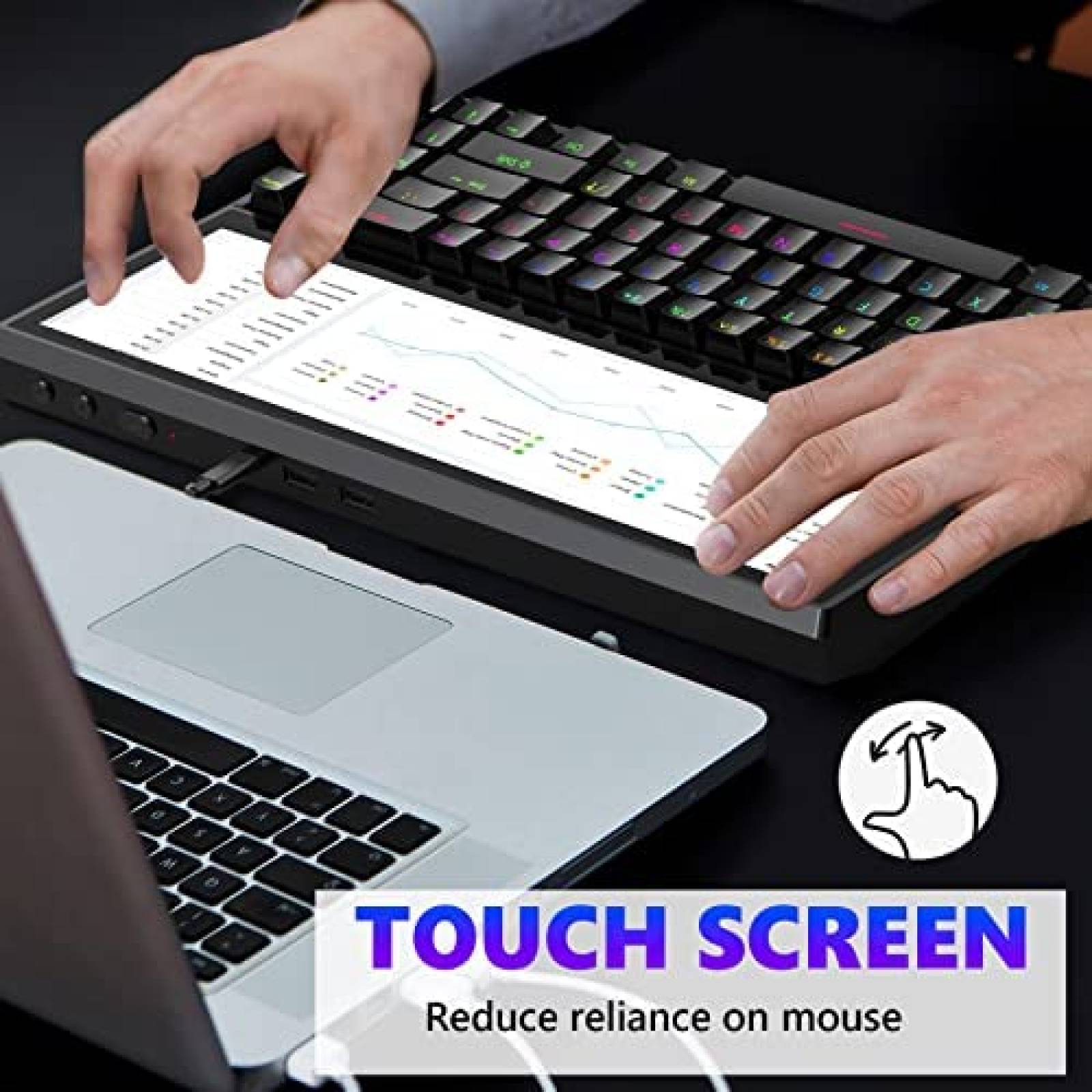 Teclado Mecanico BQAA 71 Teclas USB Pantalla Touch RGB
