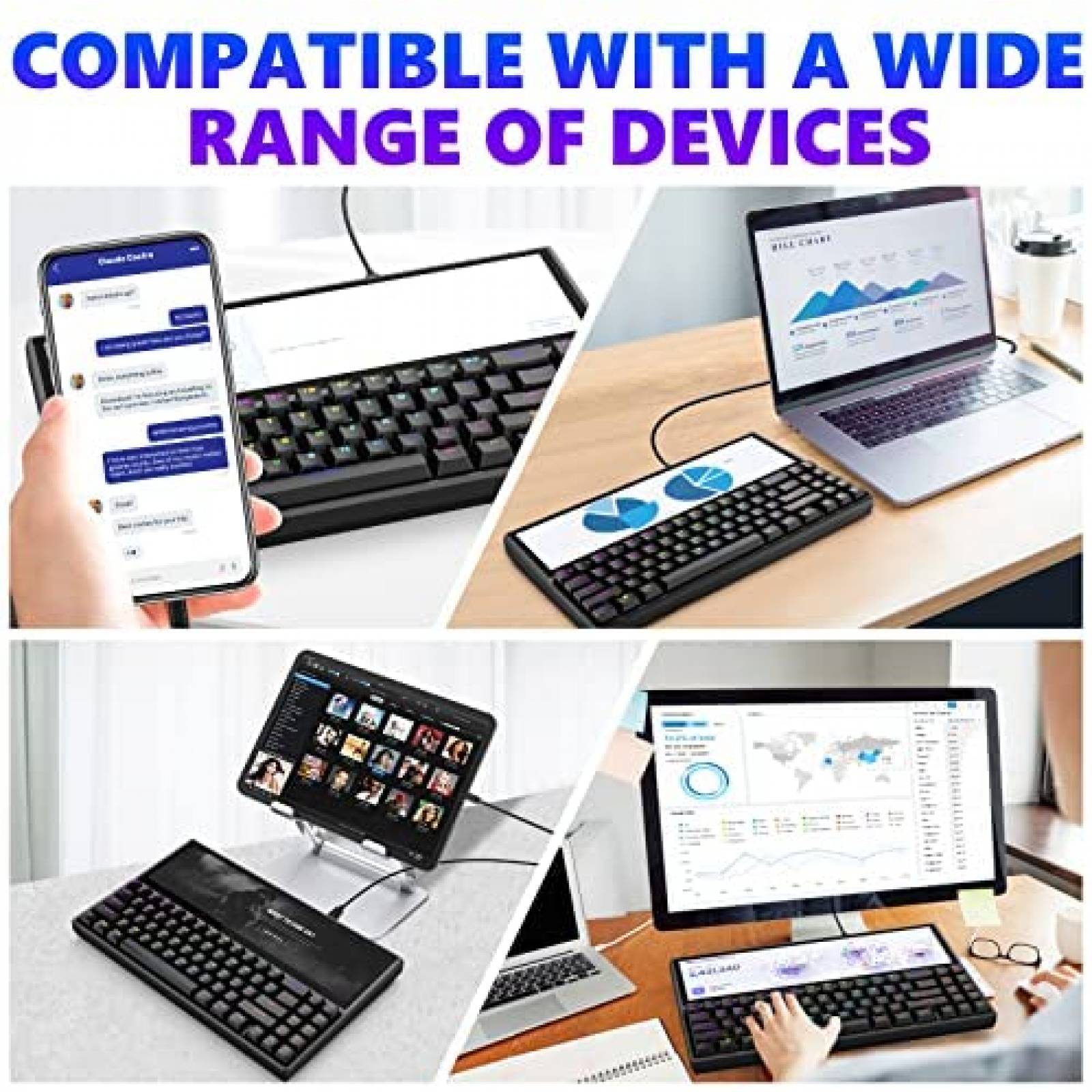 Teclado Mecanico BQAA 71 Teclas USB Pantalla Touch RGB