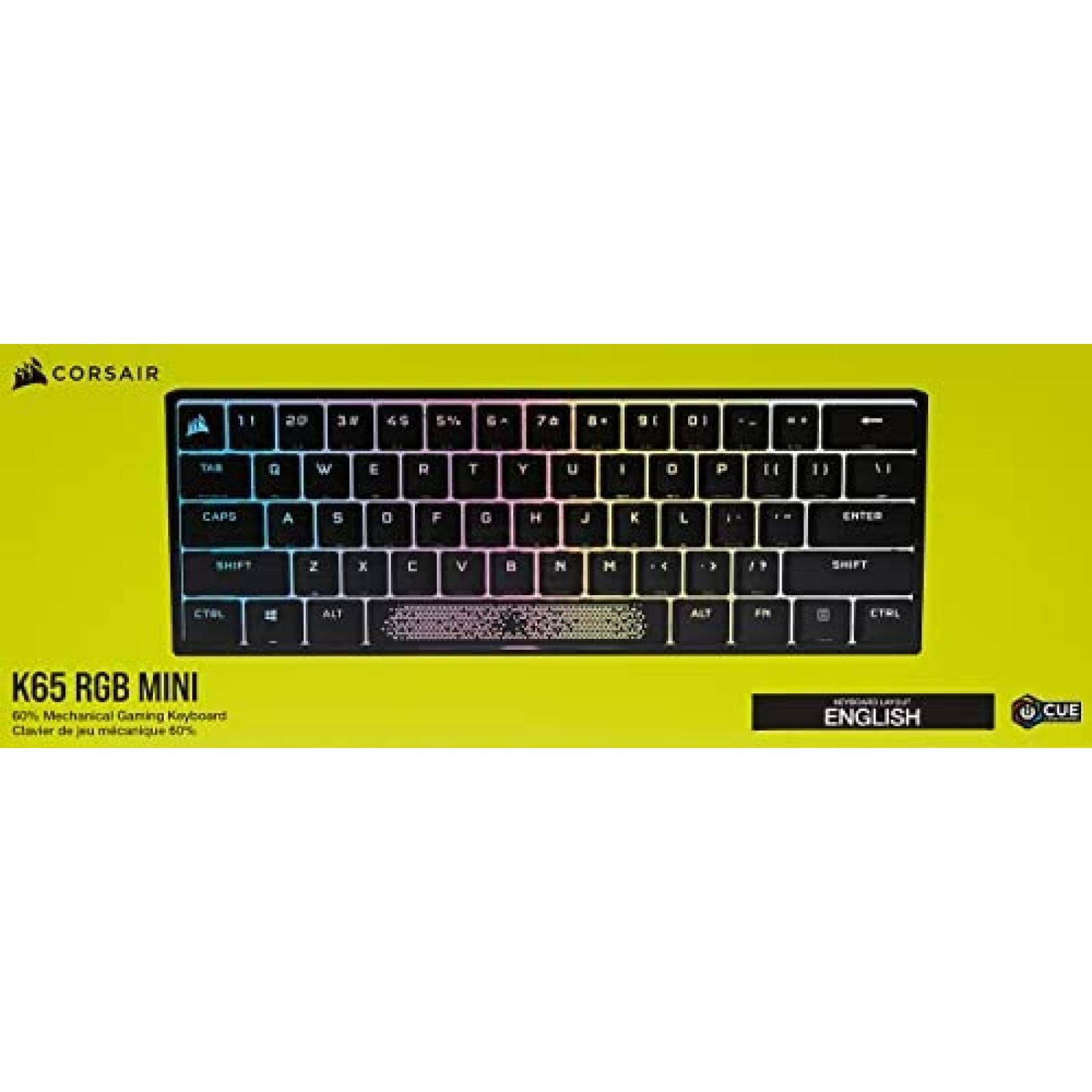 Teclado Gamer Corsair K65 RGB MINI Cherry MX Red -Negro