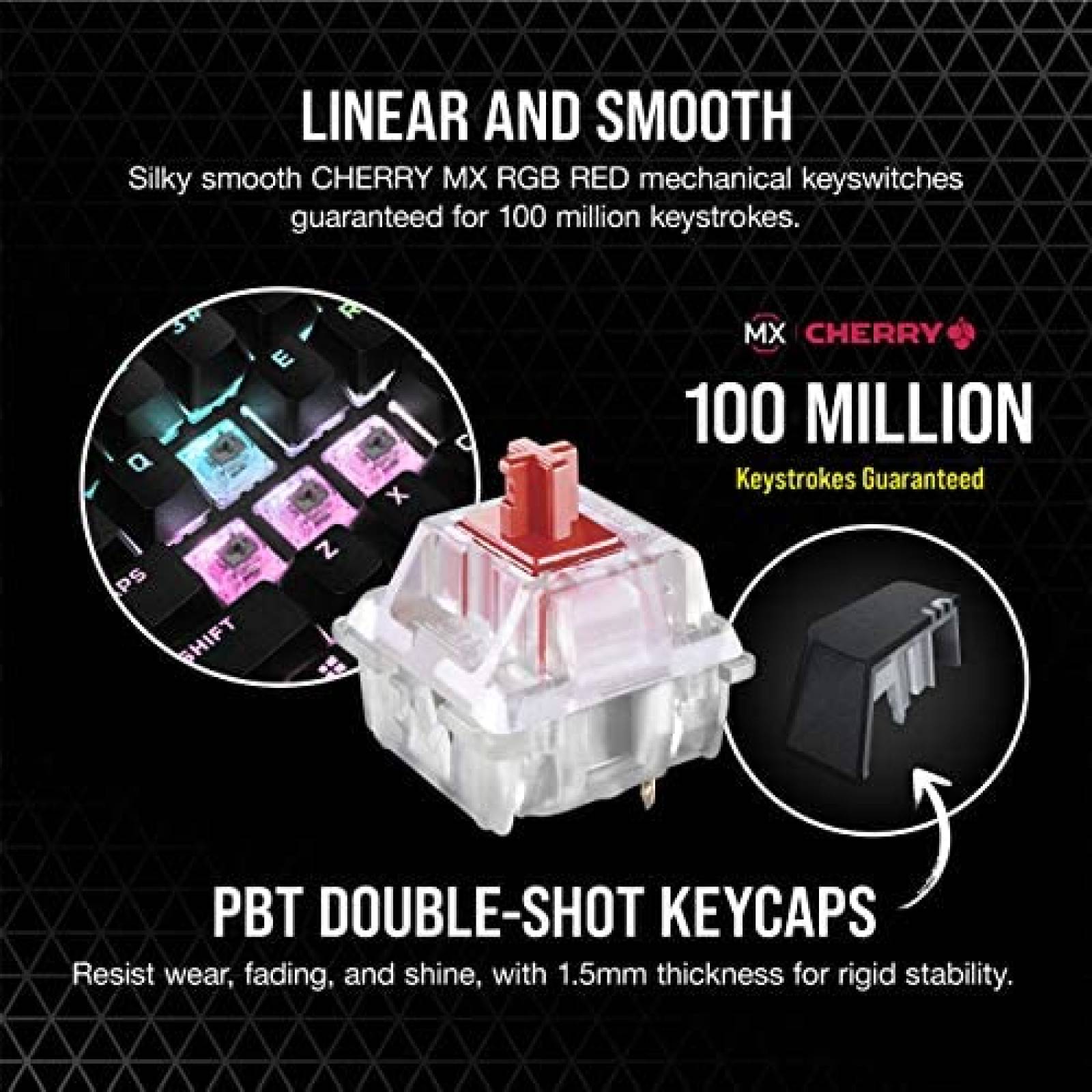 Teclado Gamer Corsair K65 RGB MINI Cherry MX Red -Negro