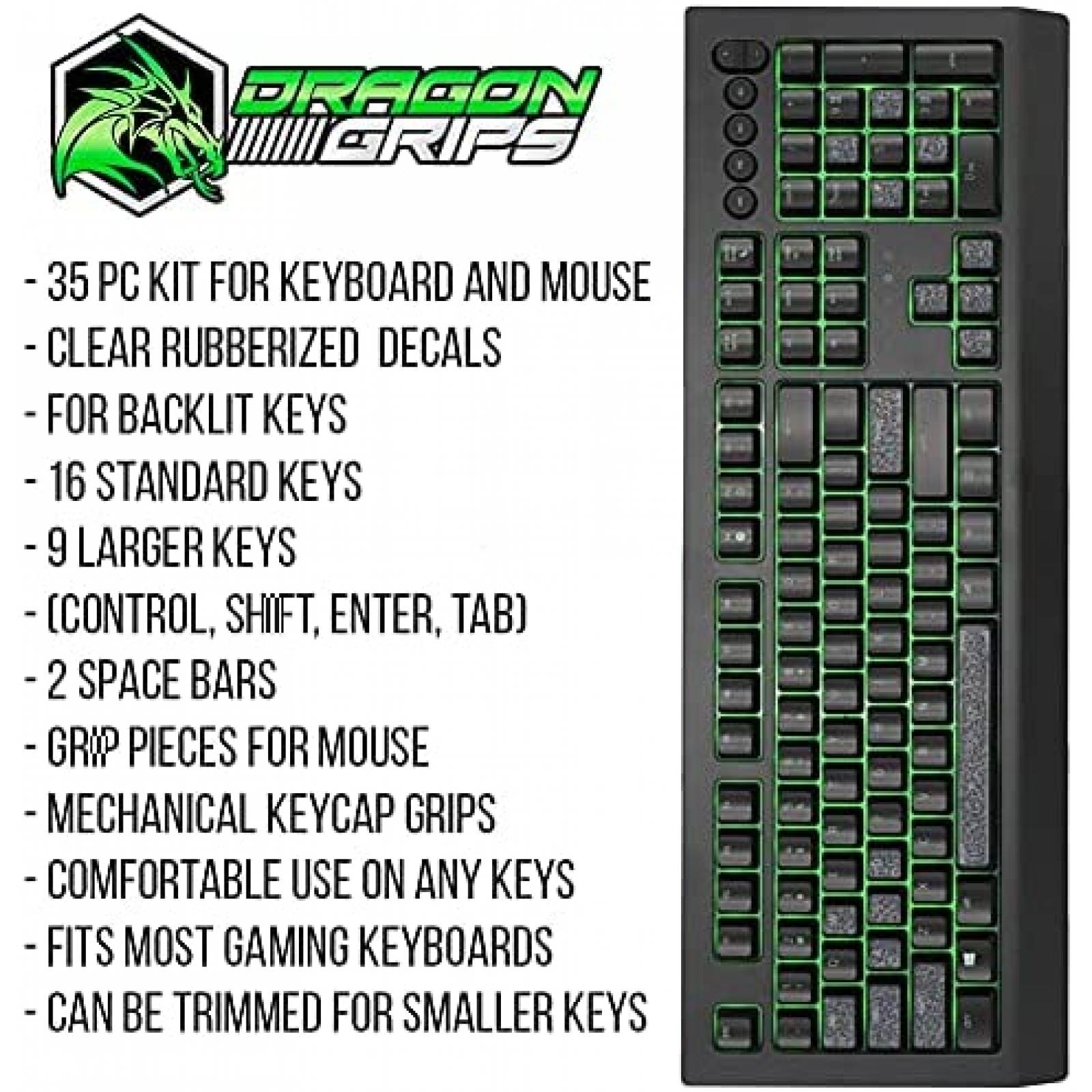 Teclado Dragon Grips Mecanico + Mouse Gamer -Negro