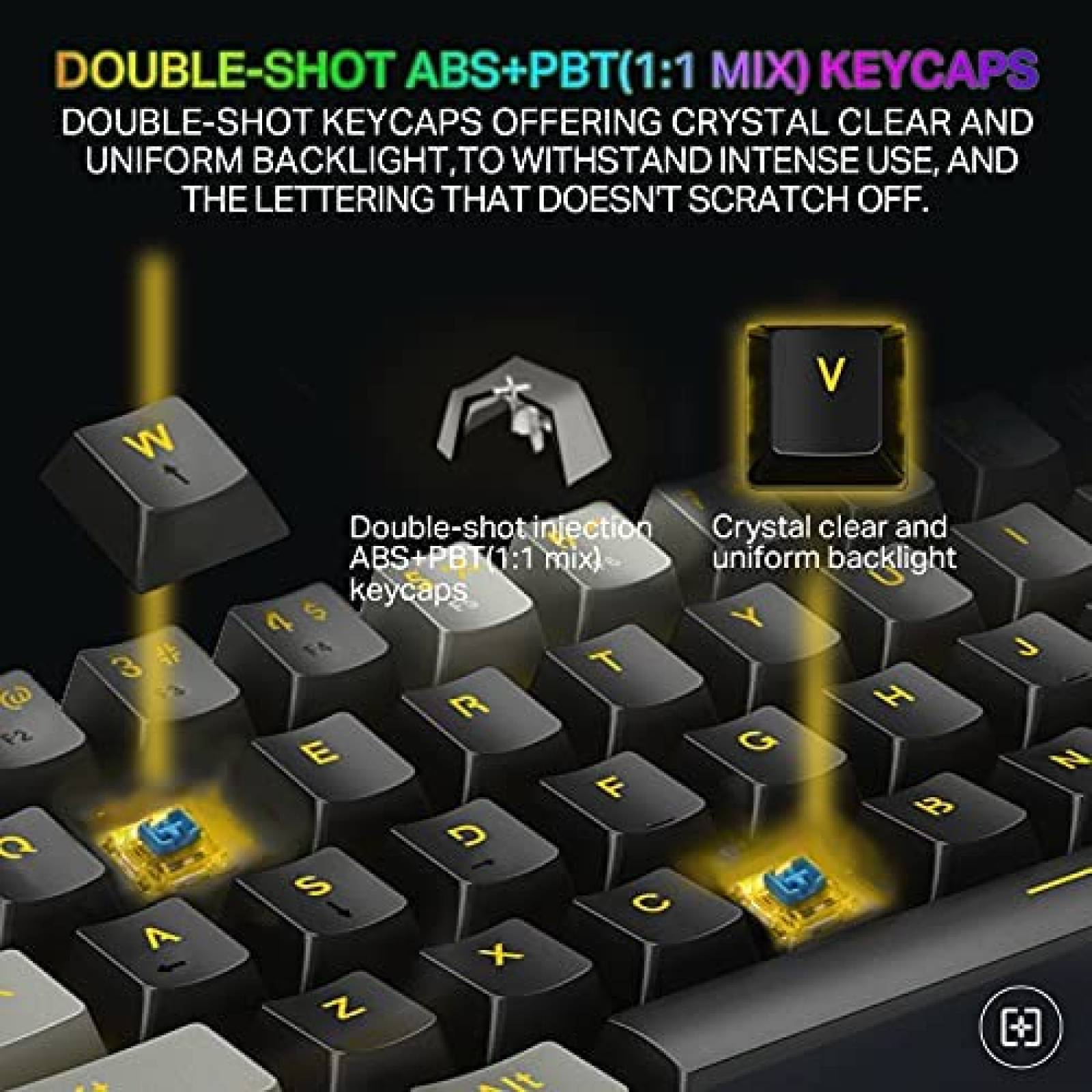 Teclado Gamer 60% Mecanico E-YOOSO de 61 Teclas -Negro