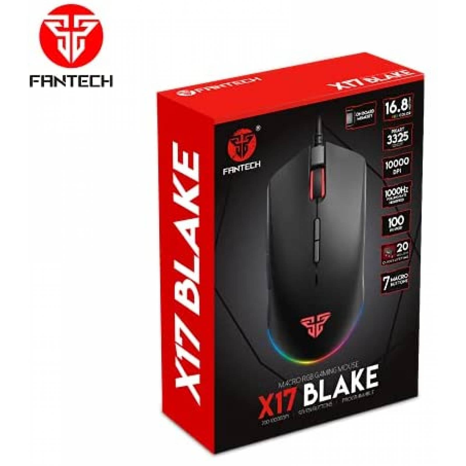 Mouse FANTECH Blake X17 7 Botones Prograables -Negro