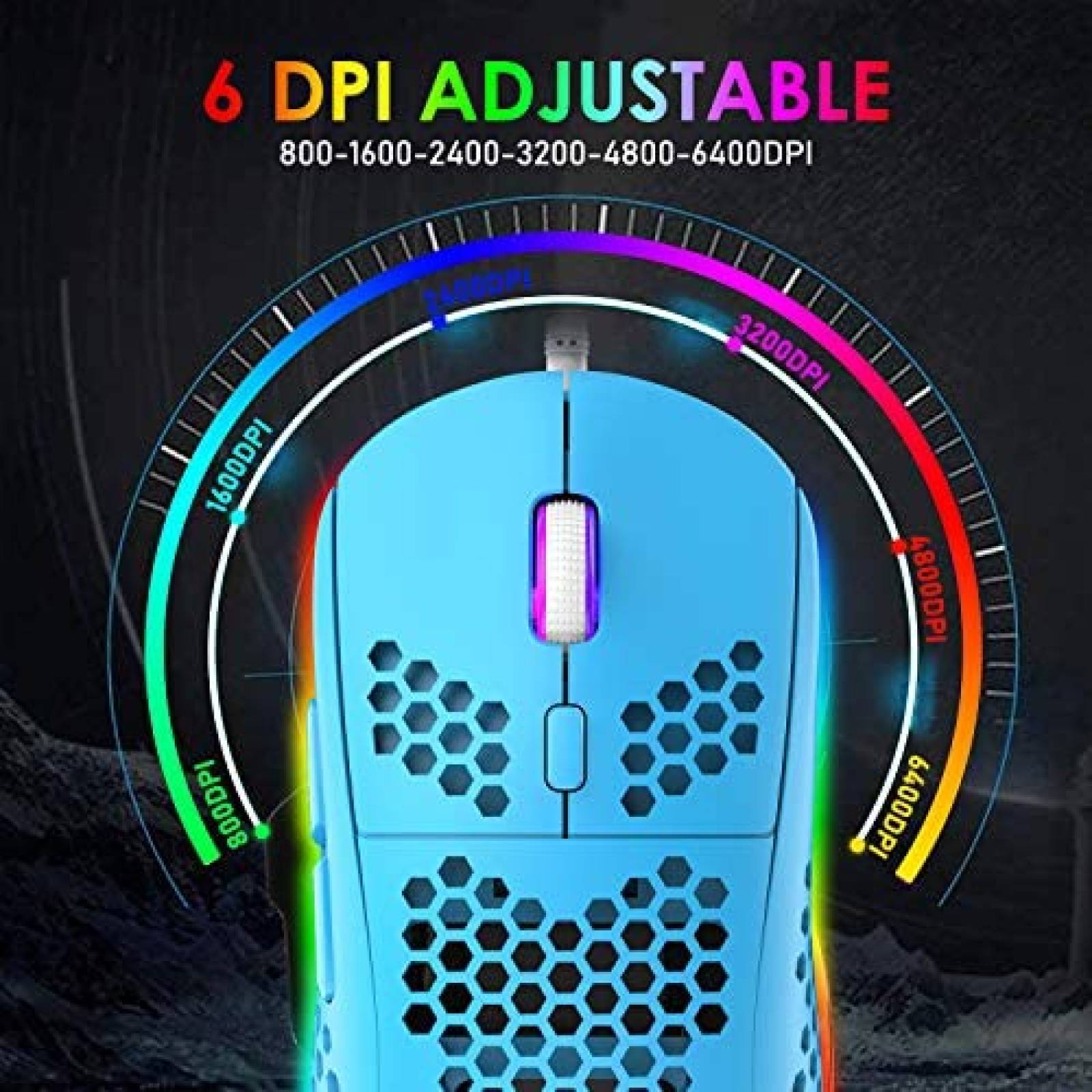 Combo de teclado y mouse para juegos FELICON RGB -Azul