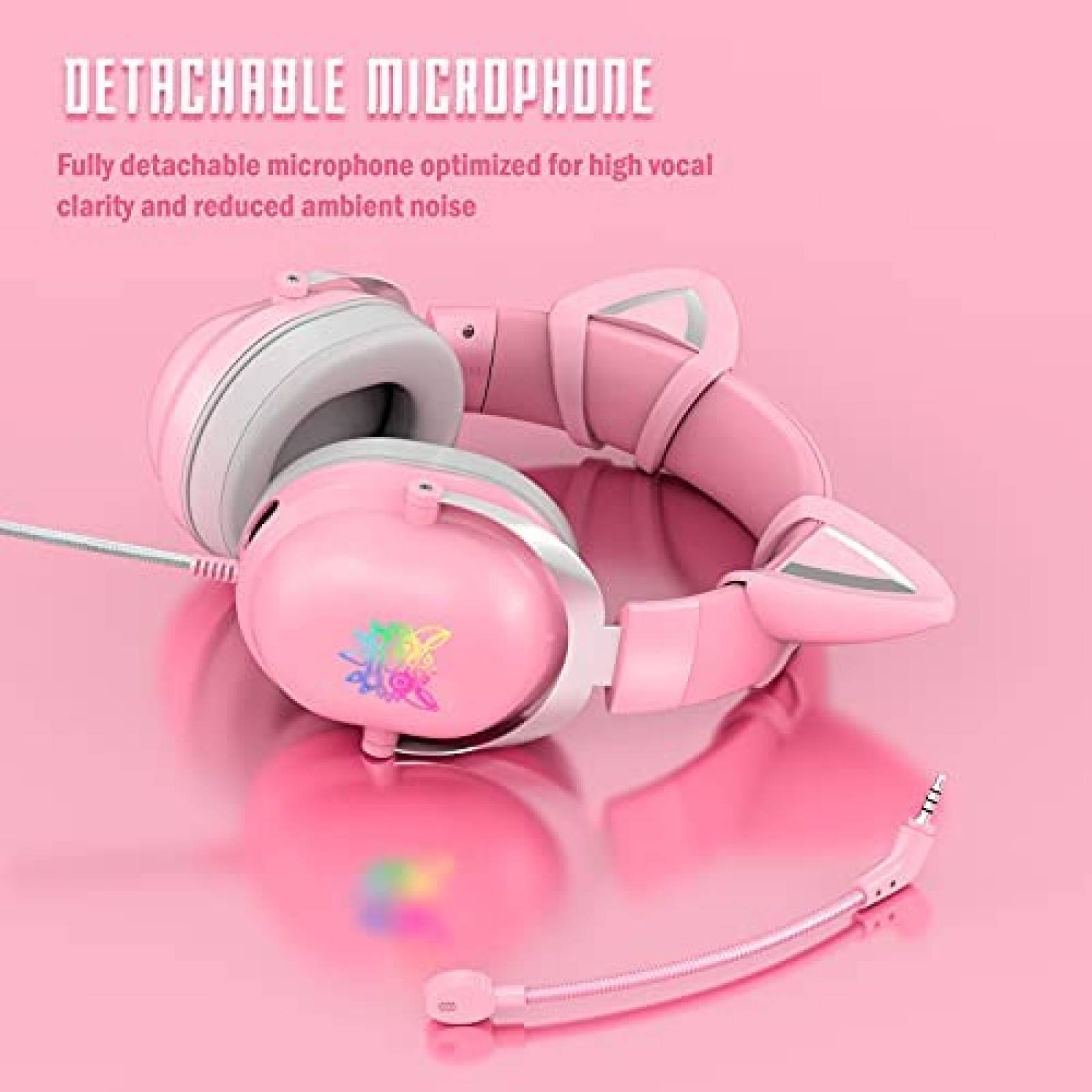 Audifonos alambricos HOLULU Gato adaptador USB C -Rosa