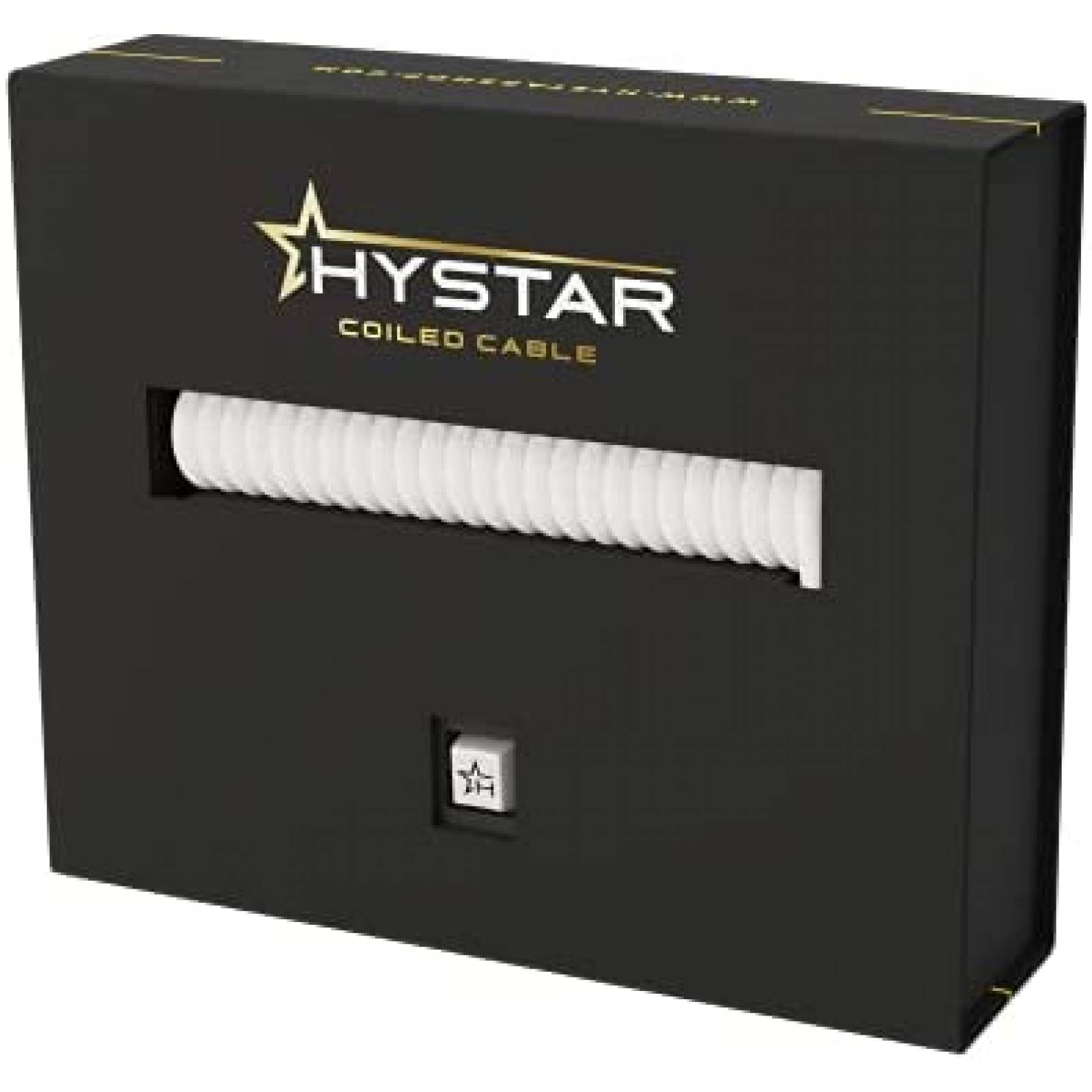 Cable Hystar USB C con Espiral Para Teclado 5 ft -Blanco