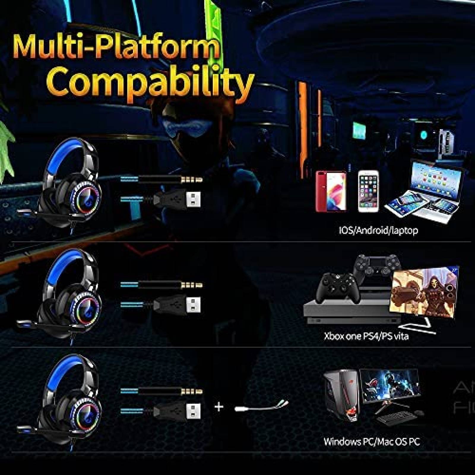 Auriculares Gamer Keeyteek K29 de Jack 3.5mm -Negro