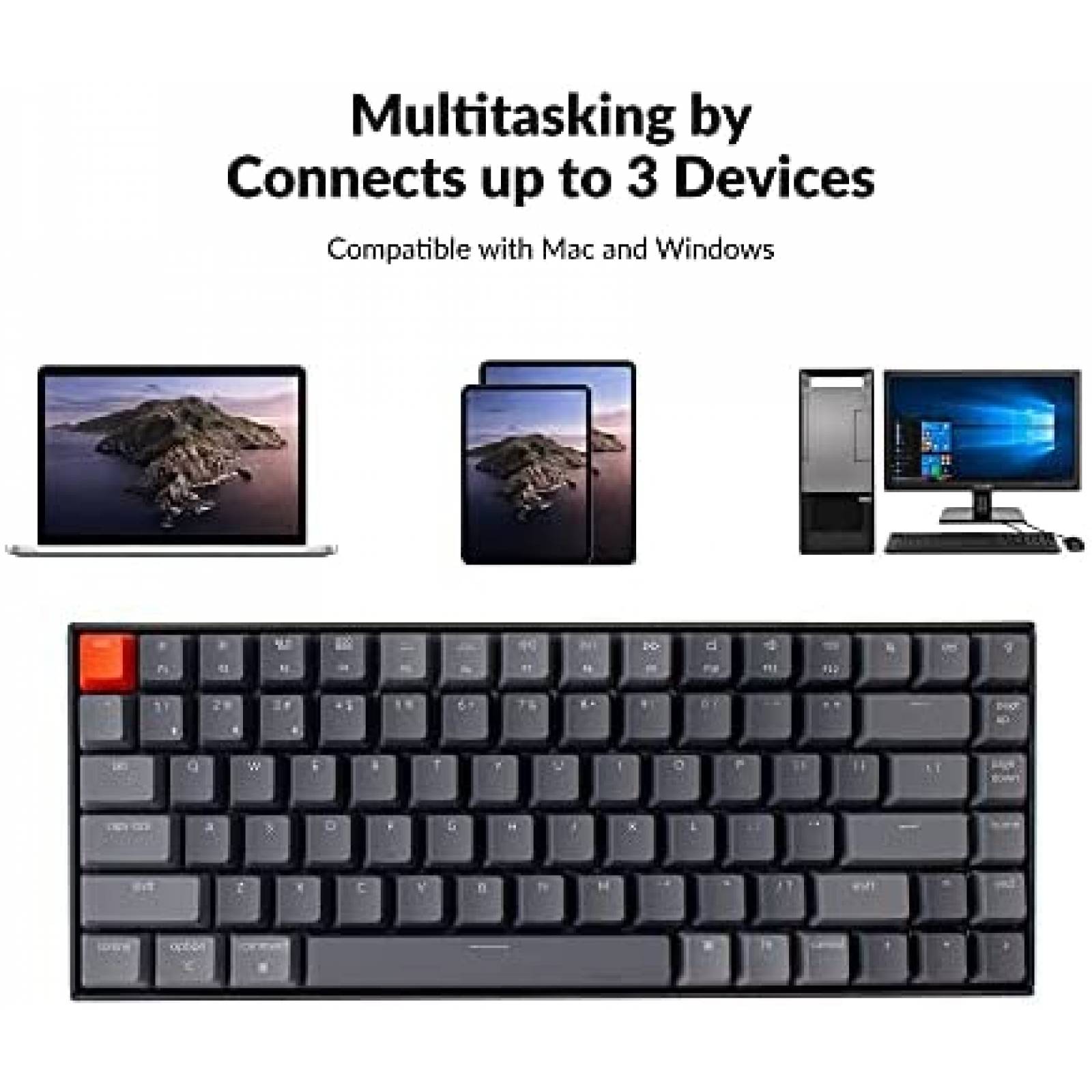 Teclado Bluetooth Keychron K2 de 84 Teclas LED -Negro