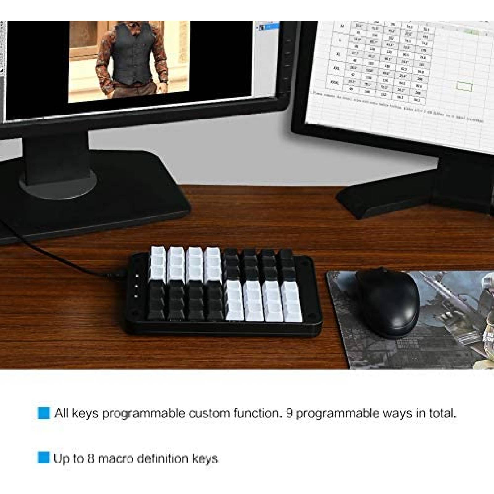 Teclado Gamer Koolertron Programable 48 Teclas -Negro