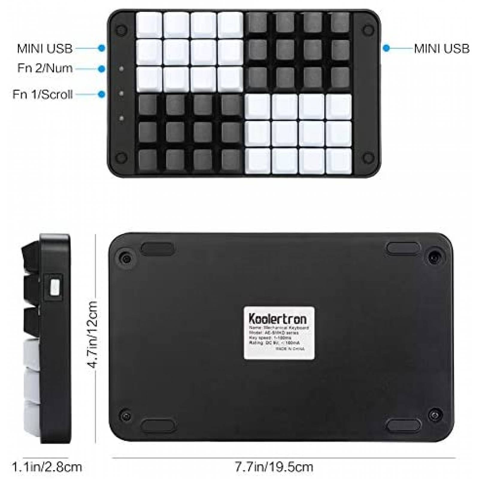 Teclado Gamer Koolertron Programable 48 Teclas -Negro