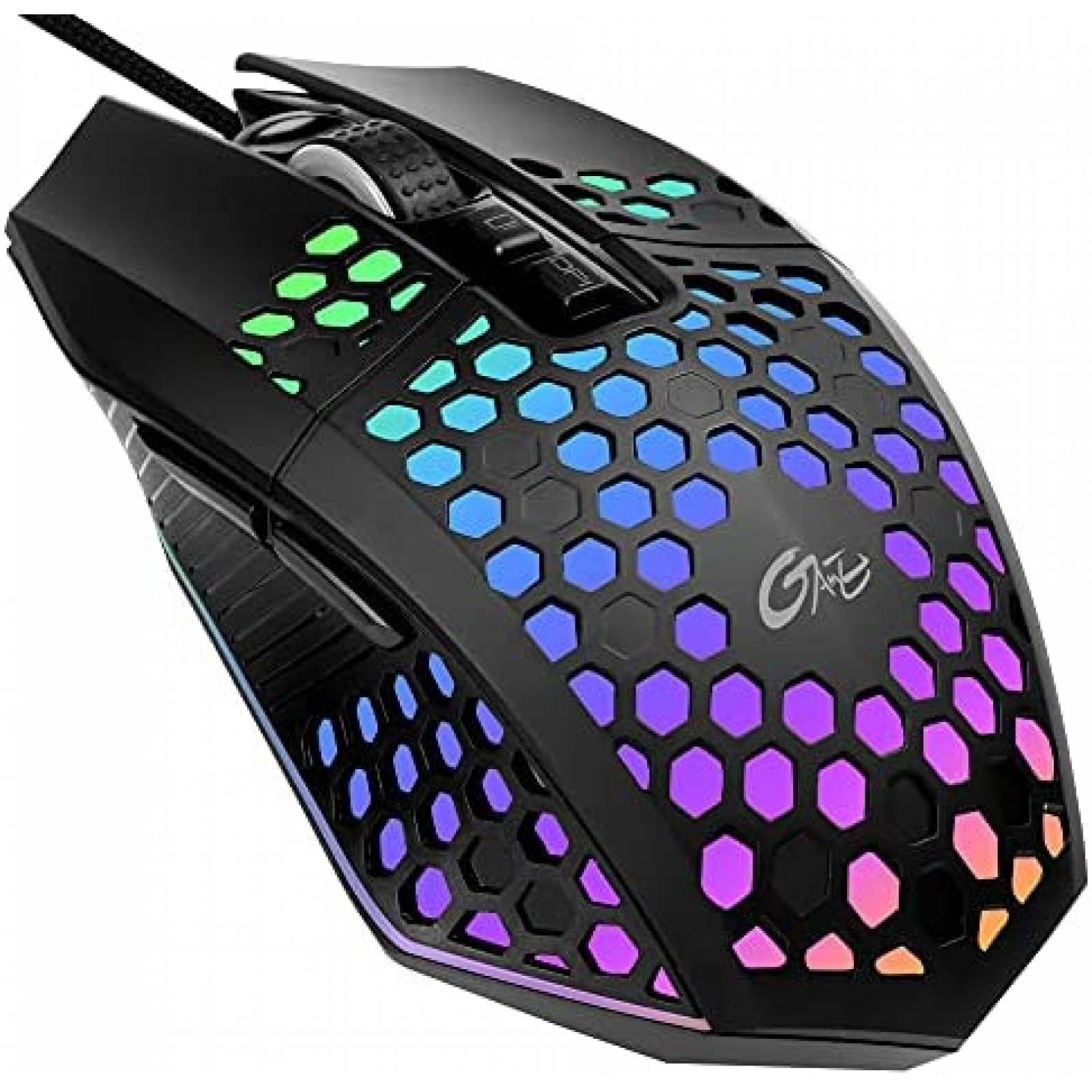 Mouse LETGOALL 8000 DPI RGB iluminacion con cable -Negro