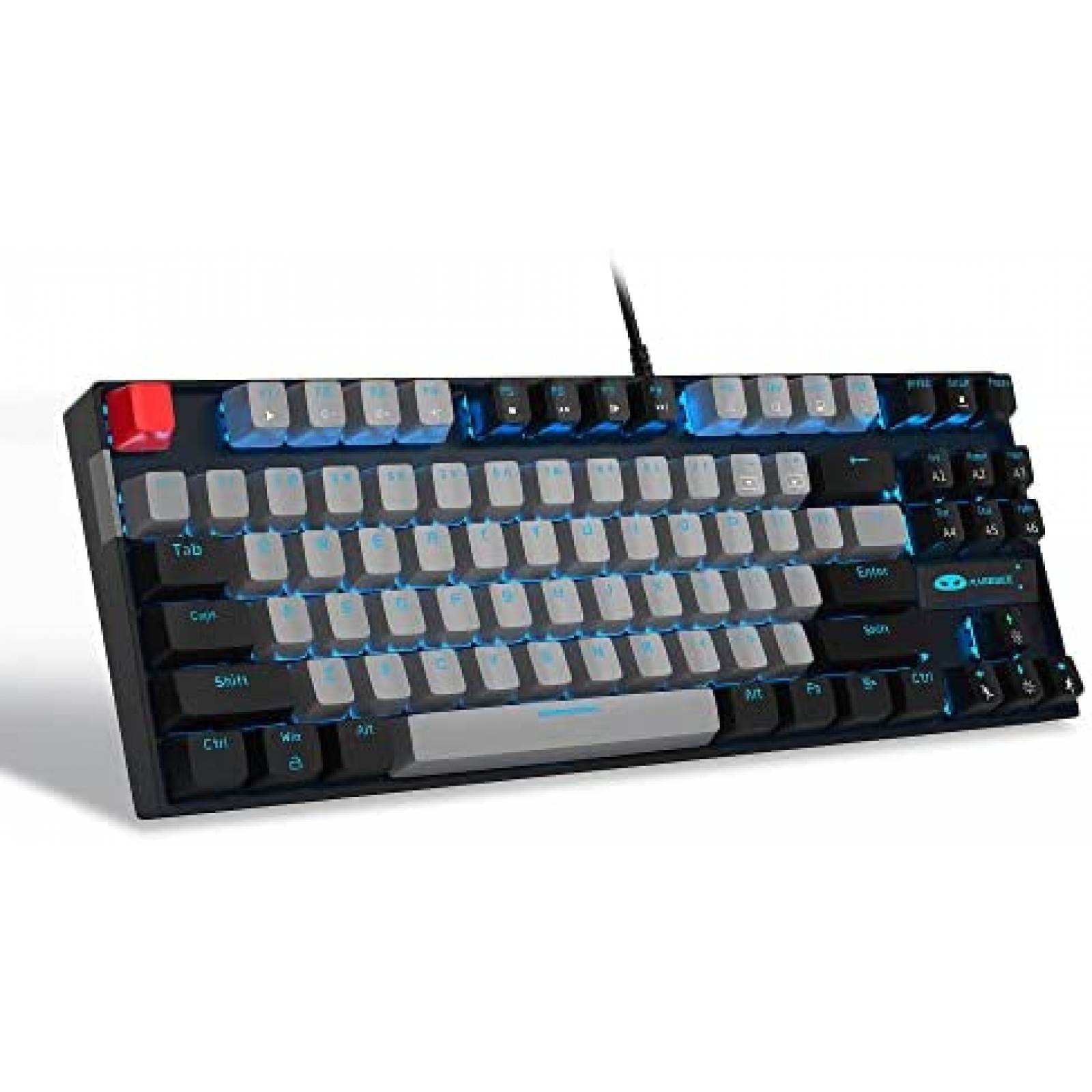 Teclado Gamer MageGee de 87 Teclas con Luz LED -Negro/Gris
