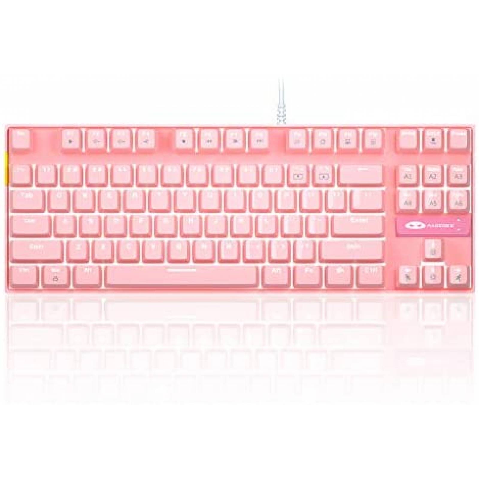 Teclado MageGee MK Star 87 Teclas Cable USB -Rosa
