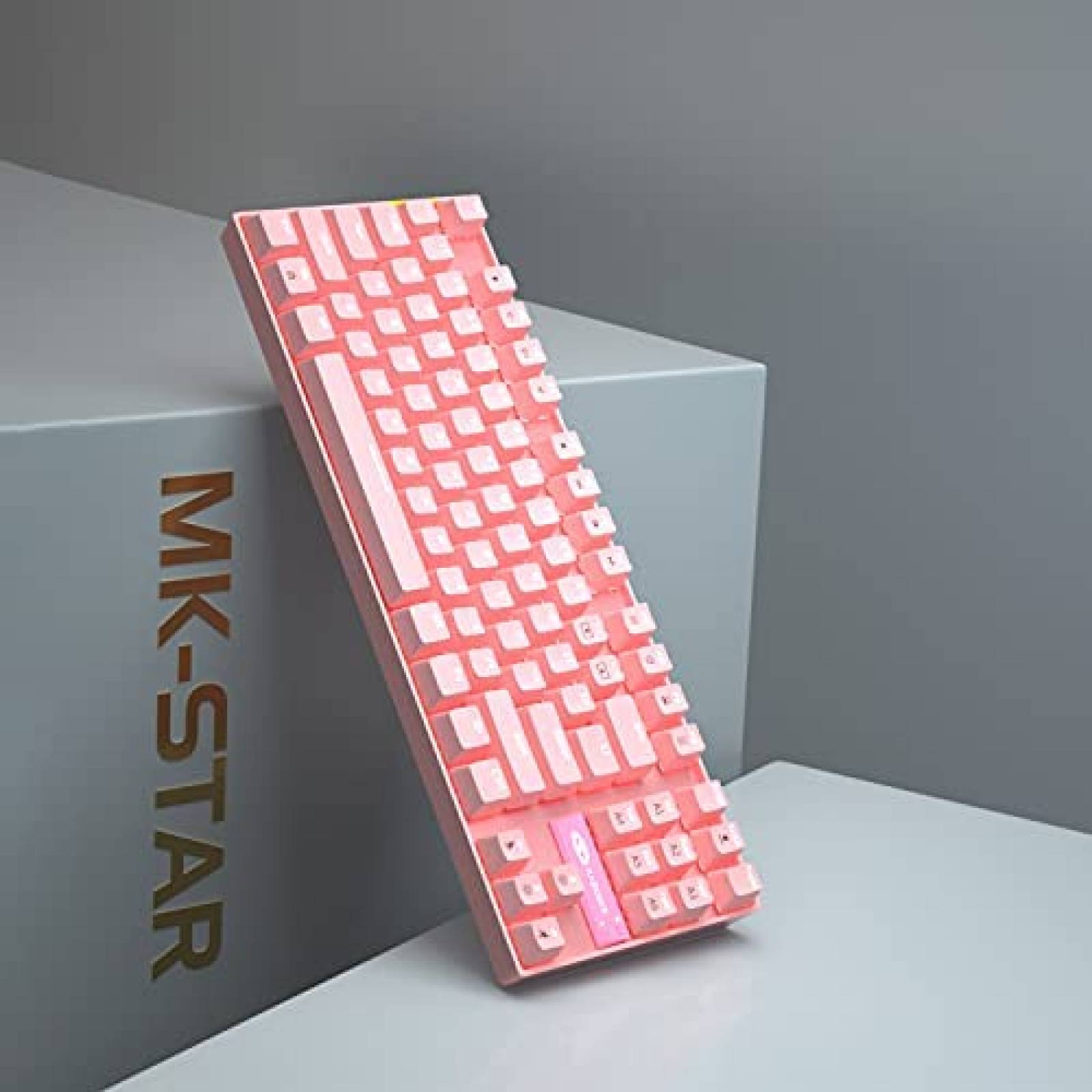 Teclado MageGee MK Star 87 Teclas Cable USB -Rosa