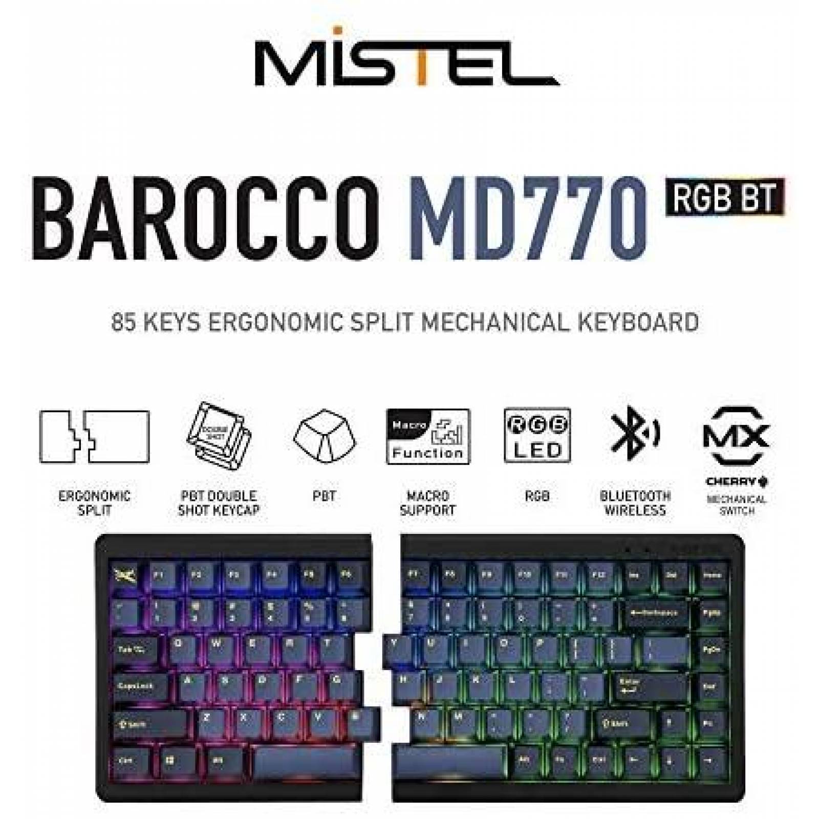 Teclado Gamer Mistel Inalambrico RGB Diseo Economico