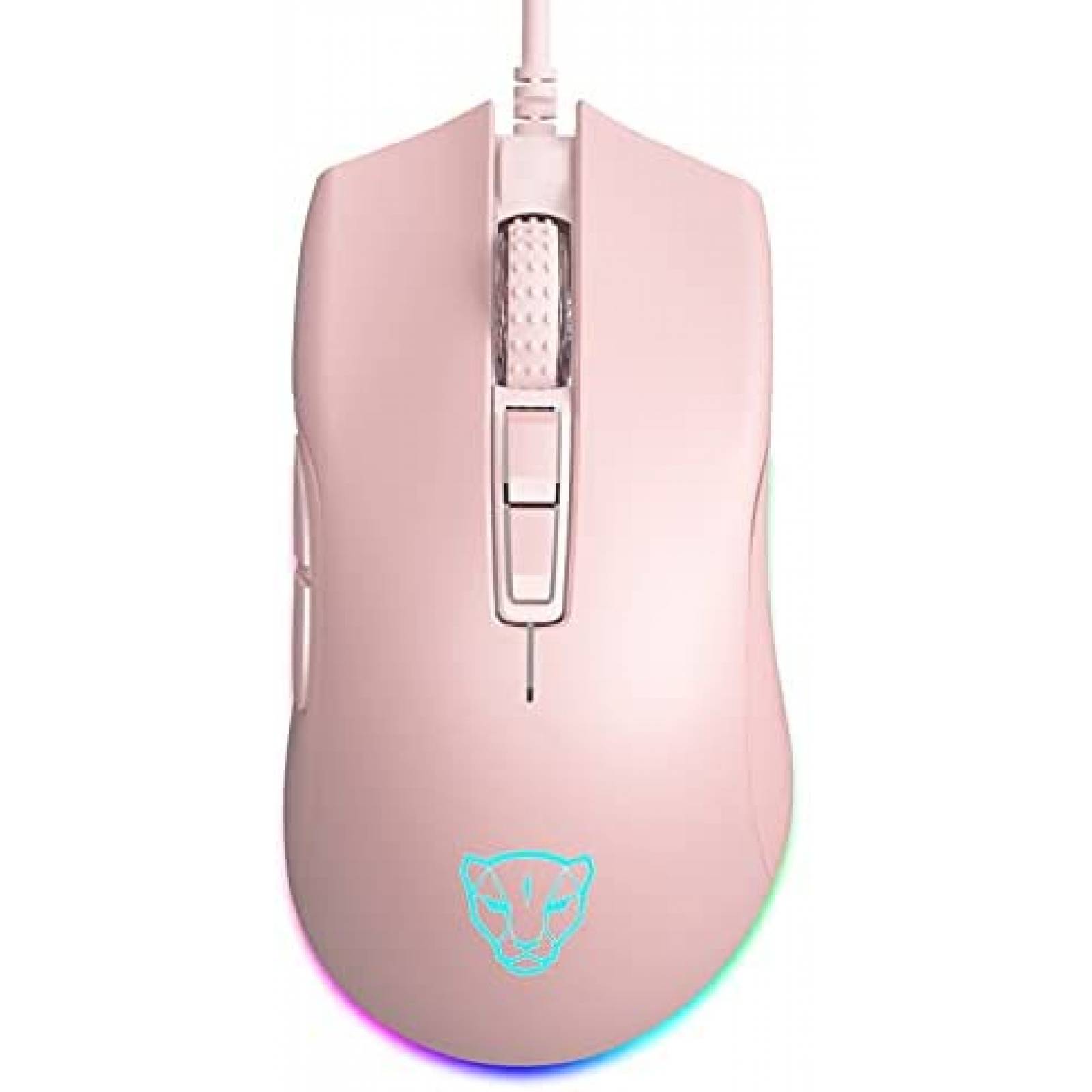 Mouse Gamer Motospeed V70 USB con DPI de 6400 -Rosa