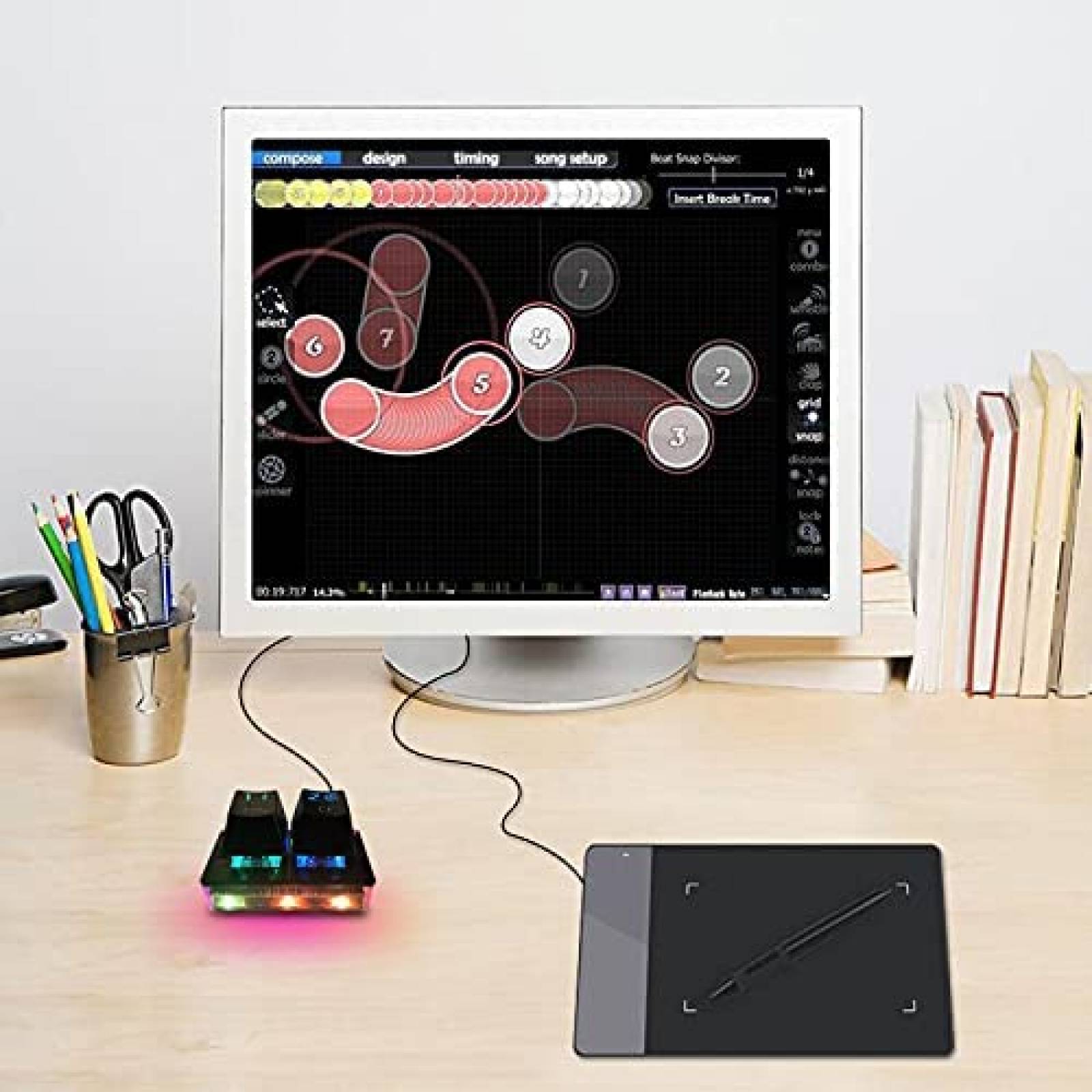 Teclado mecanico MOTOSPEED K2 OSU RGB cable USB y 2 teclas