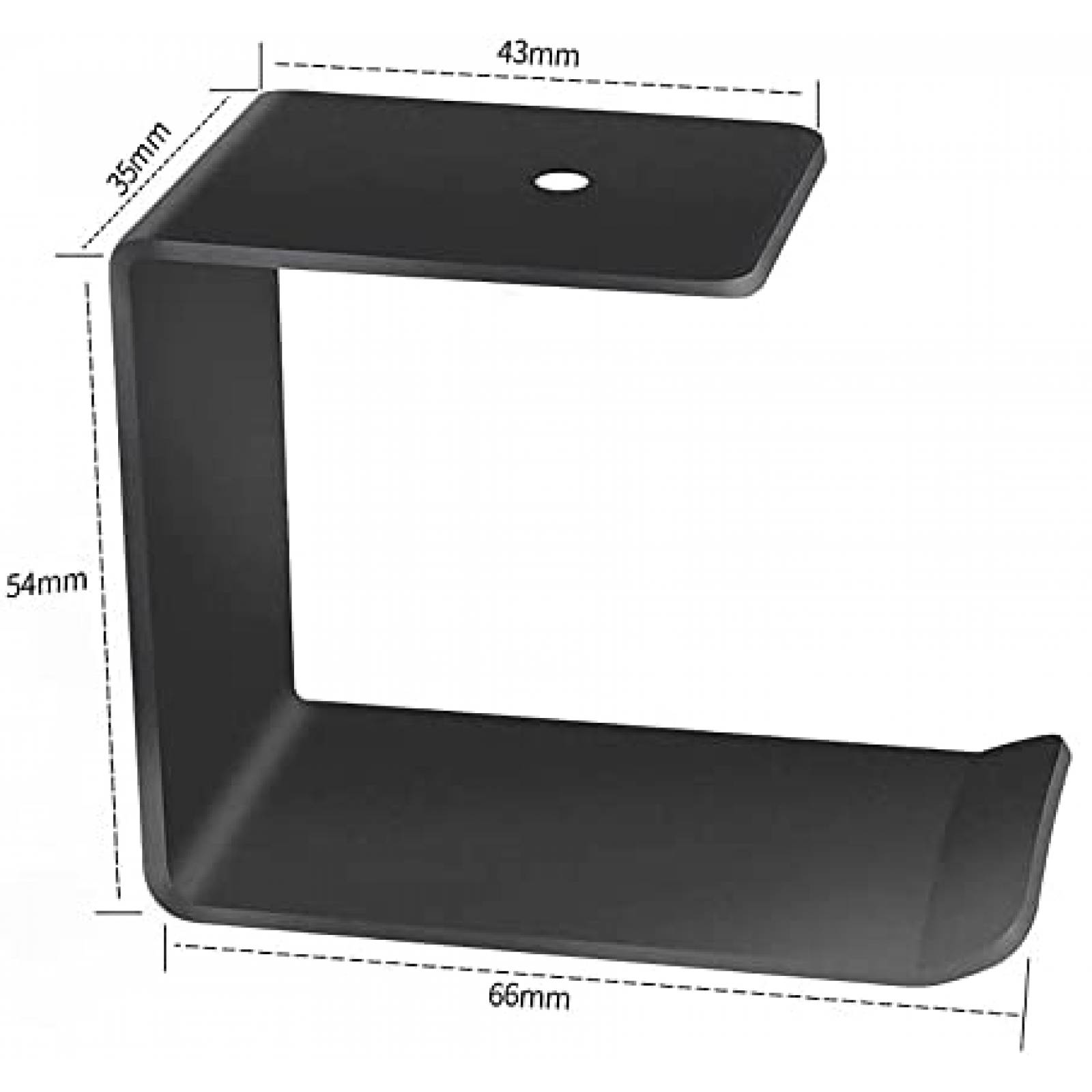 Gancho Mt.Jun para Debajo del Escritorio de Aluminio -Negro